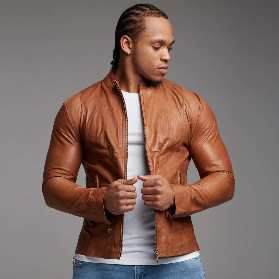 Father Sons Tan Lambs Leather Jacket - FSH205