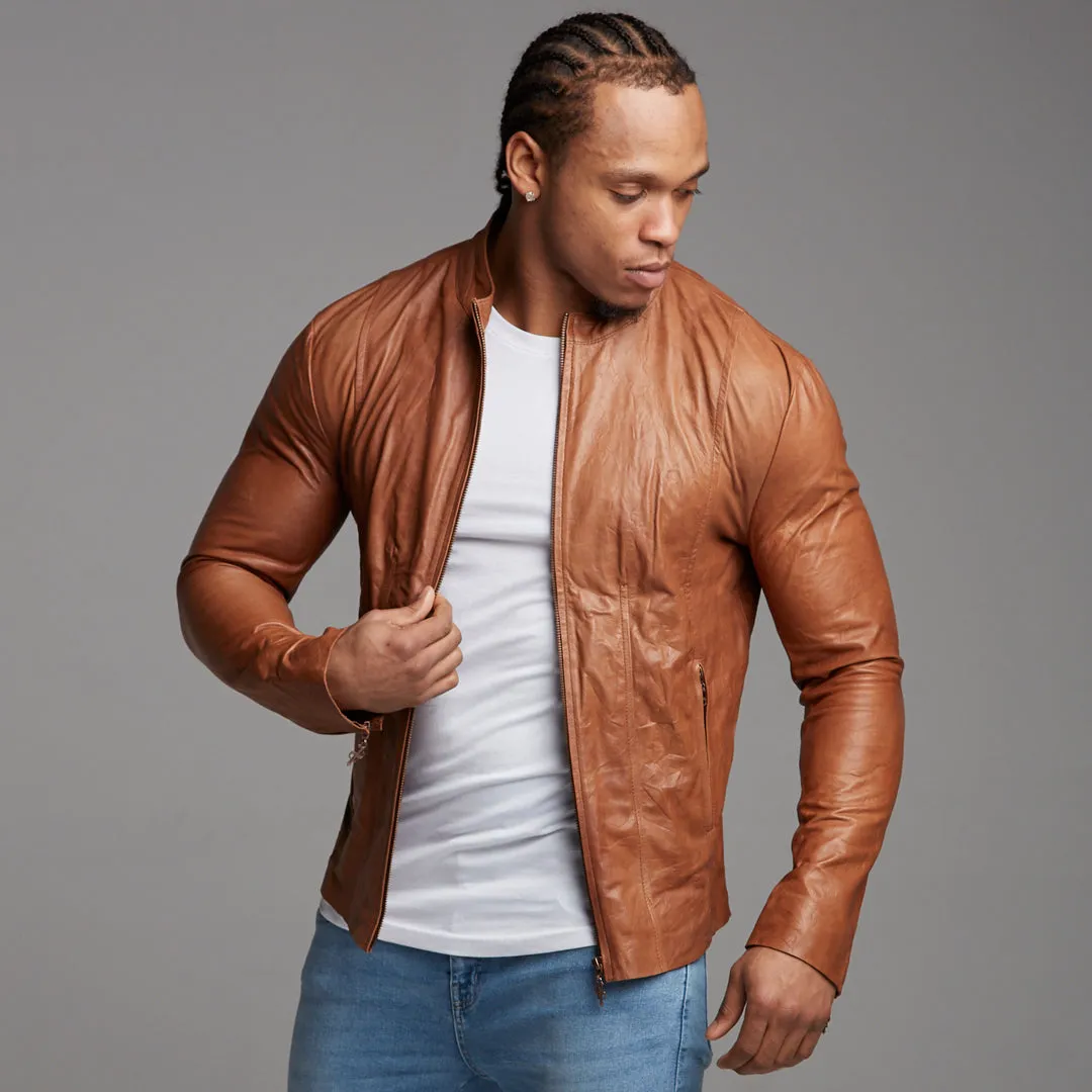 Father Sons Tan Lambs Leather Jacket - FSH205