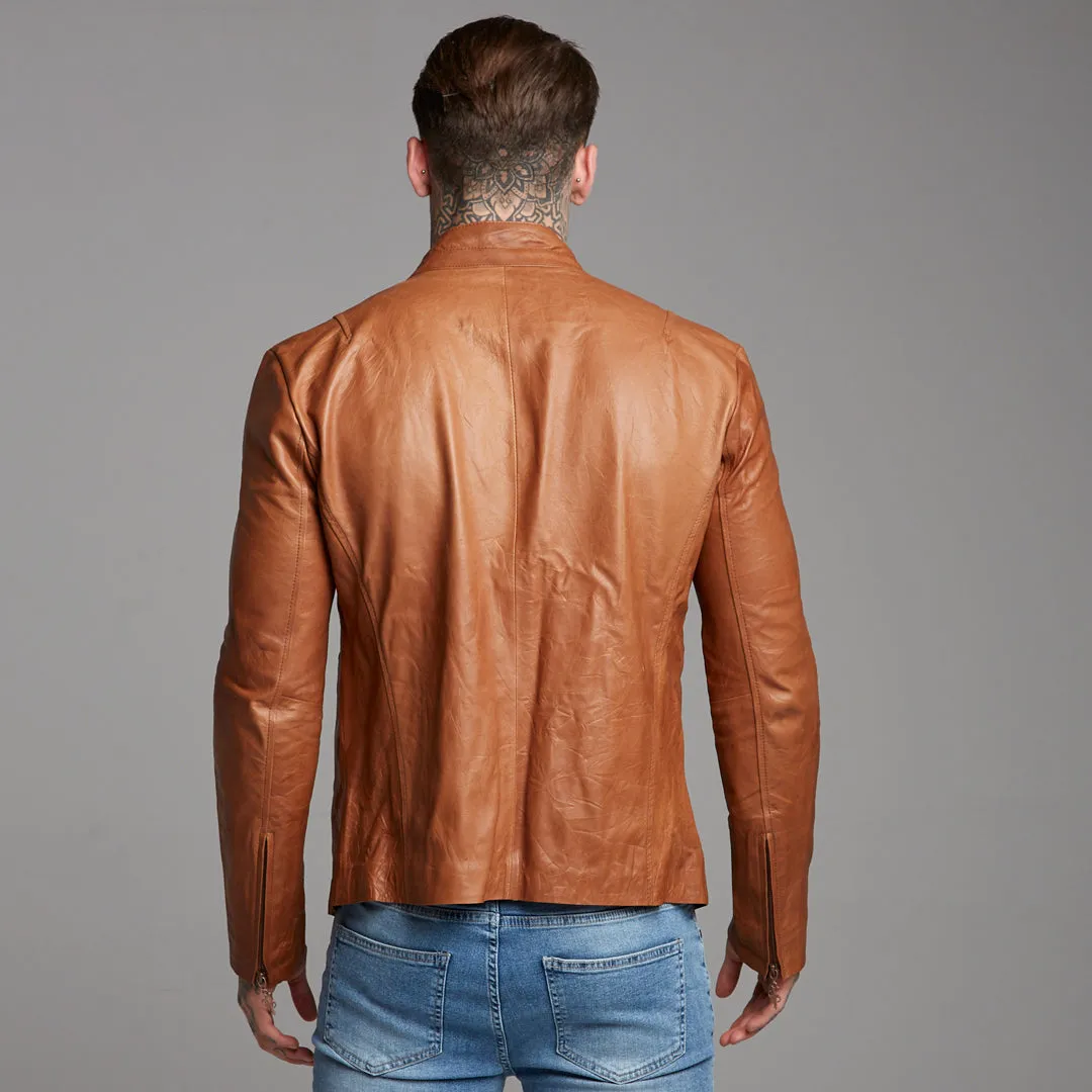 Father Sons Tan Lambs Leather Jacket - FSH205