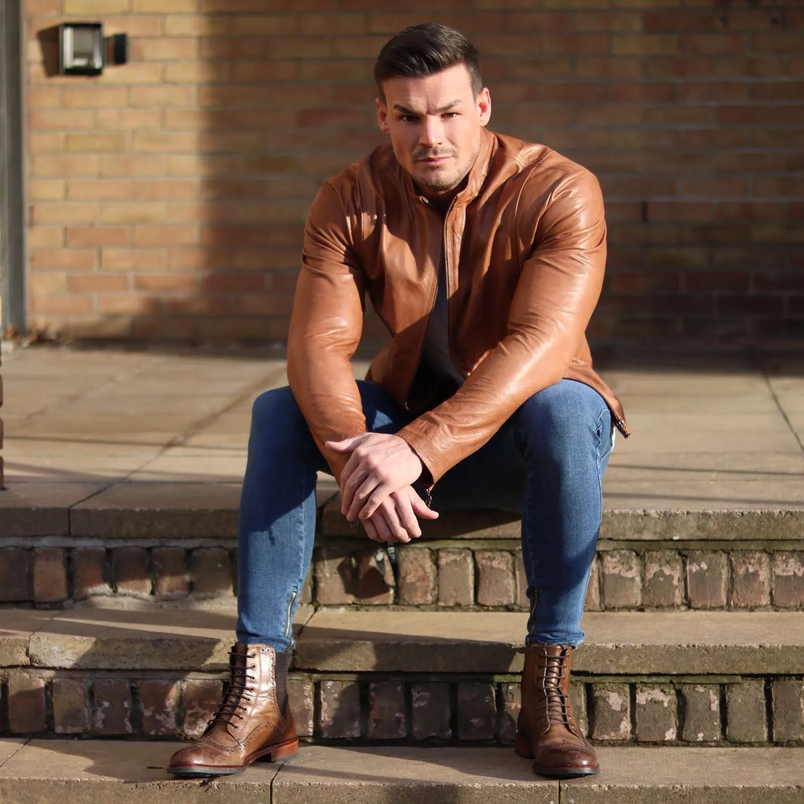 Father Sons Tan Lambs Leather Jacket - FSH205