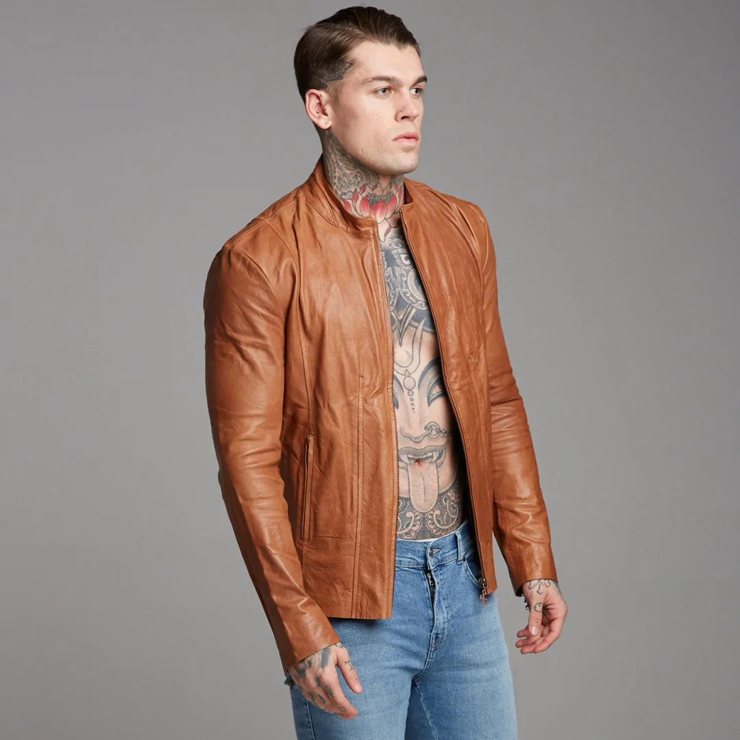 Father Sons Tan Lambs Leather Jacket - FSH205