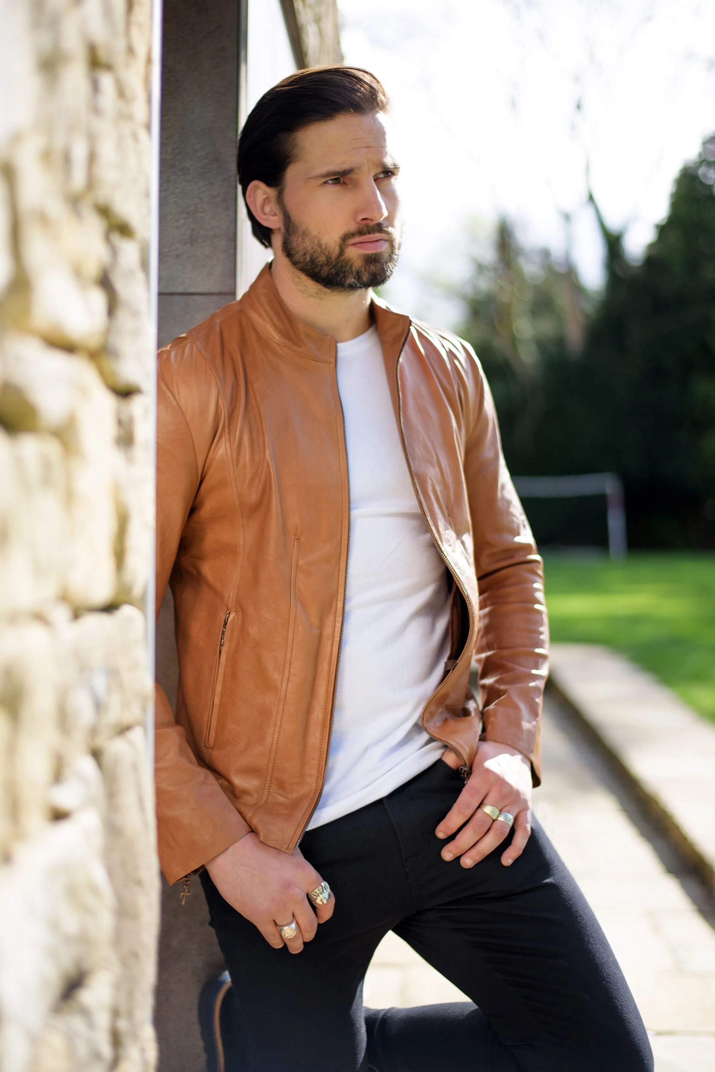 Father Sons Tan Lambs Leather Jacket - FSH205