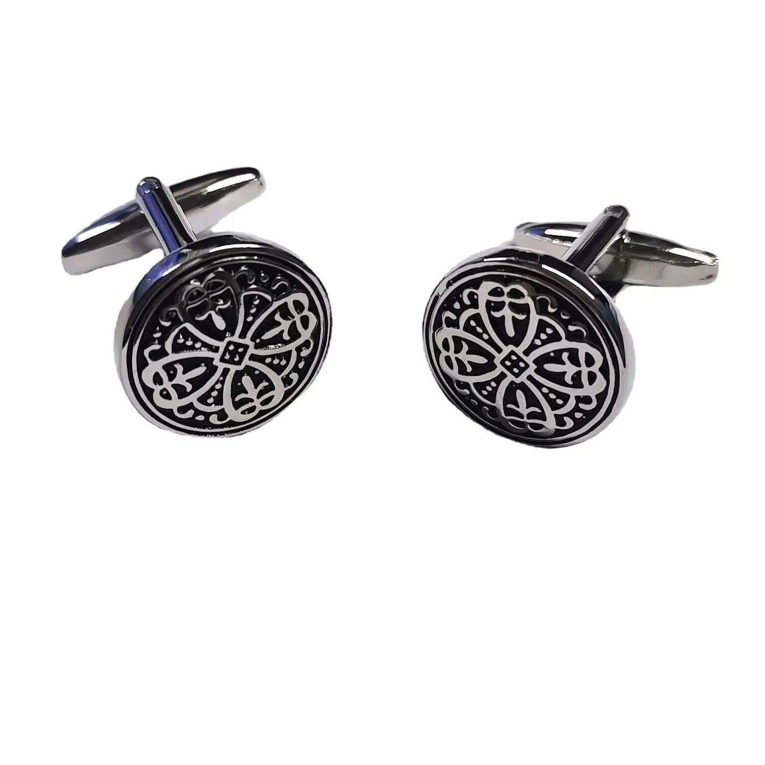 Flower Pattern Men's French Vintage Swank Cufflinks