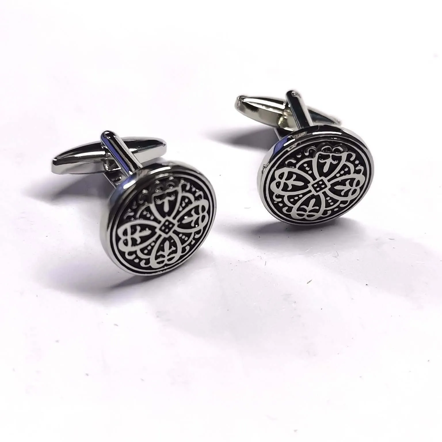 Flower Pattern Men's French Vintage Swank Cufflinks