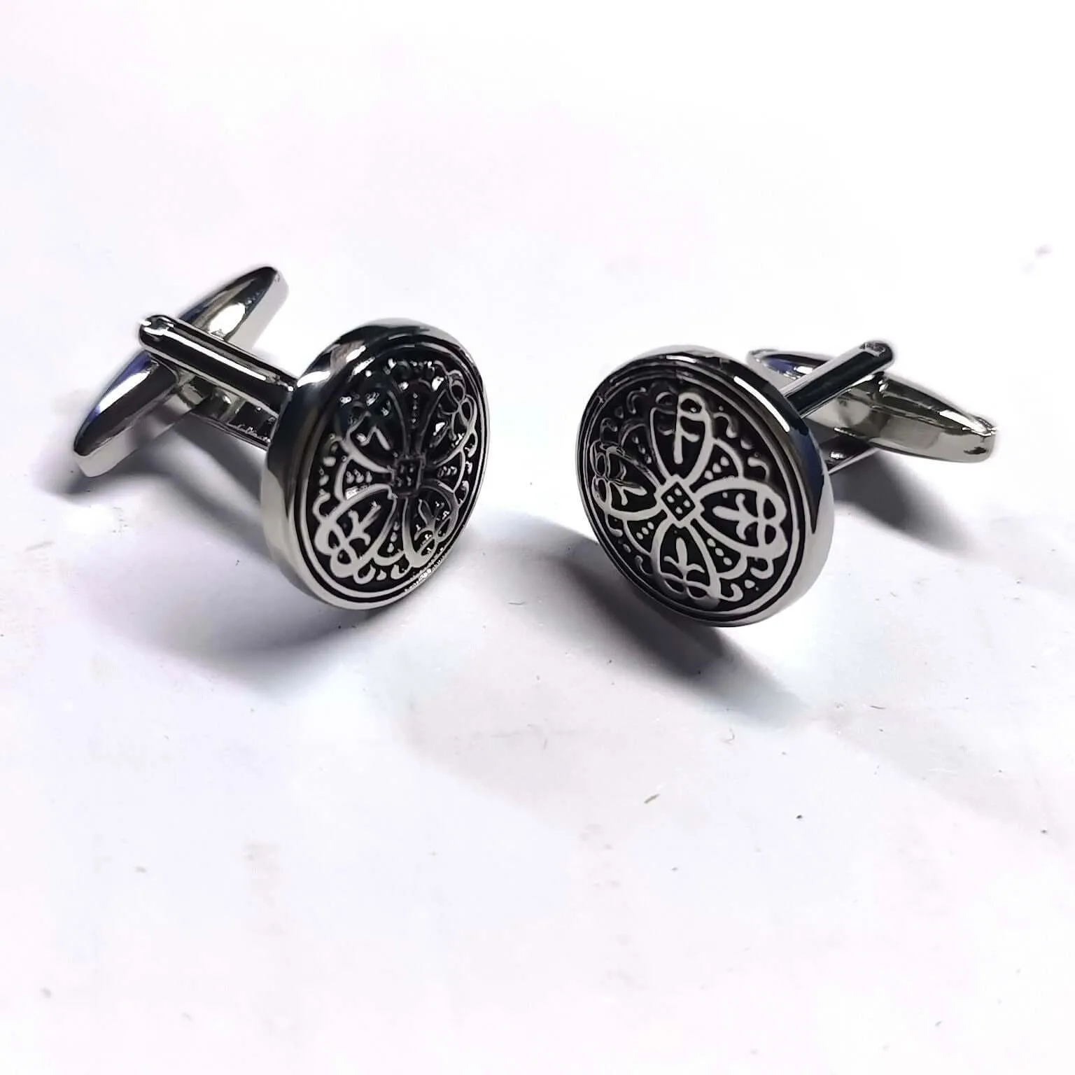 Flower Pattern Men's French Vintage Swank Cufflinks