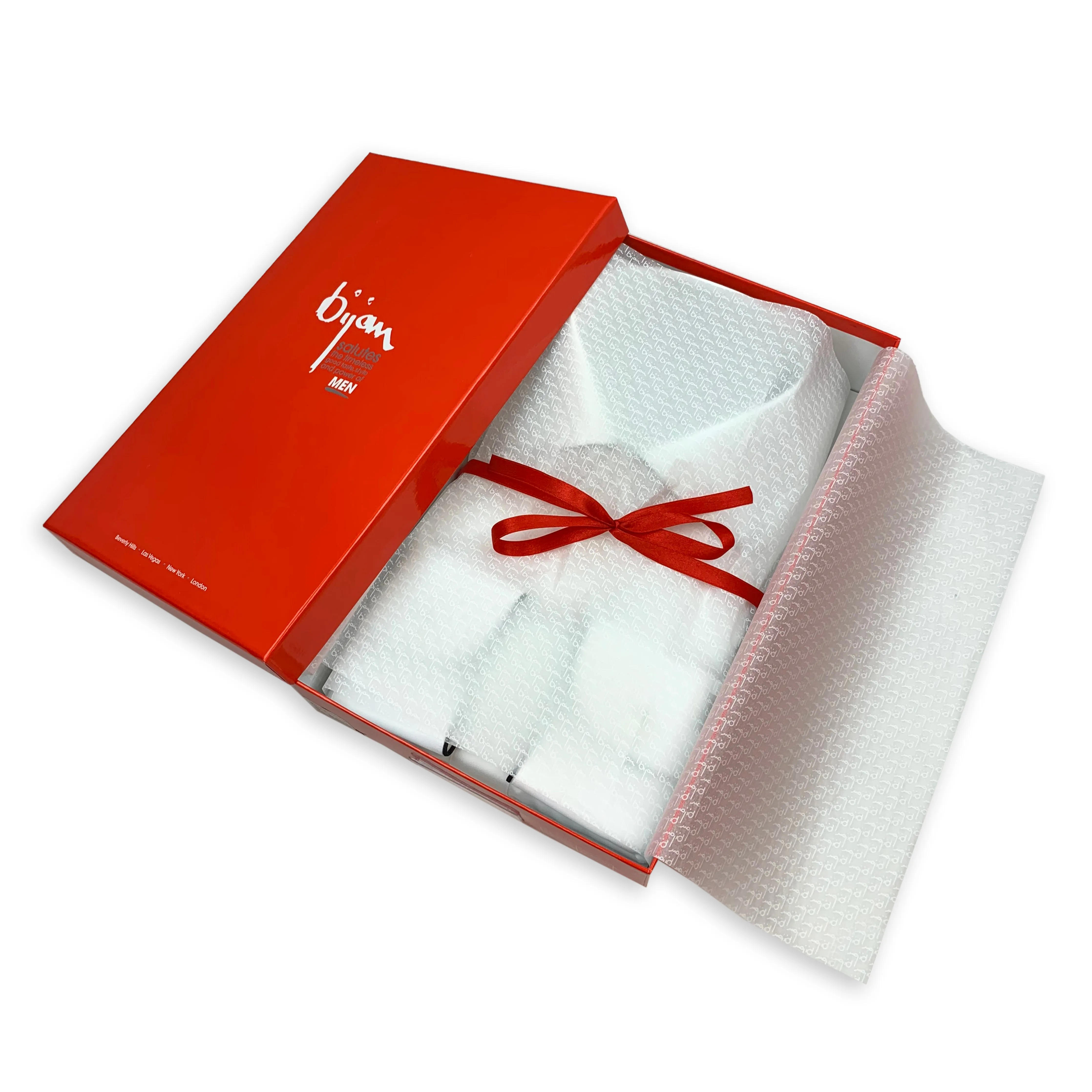 French Cuff Dress Shirt with Burnt Orange Piping Detail