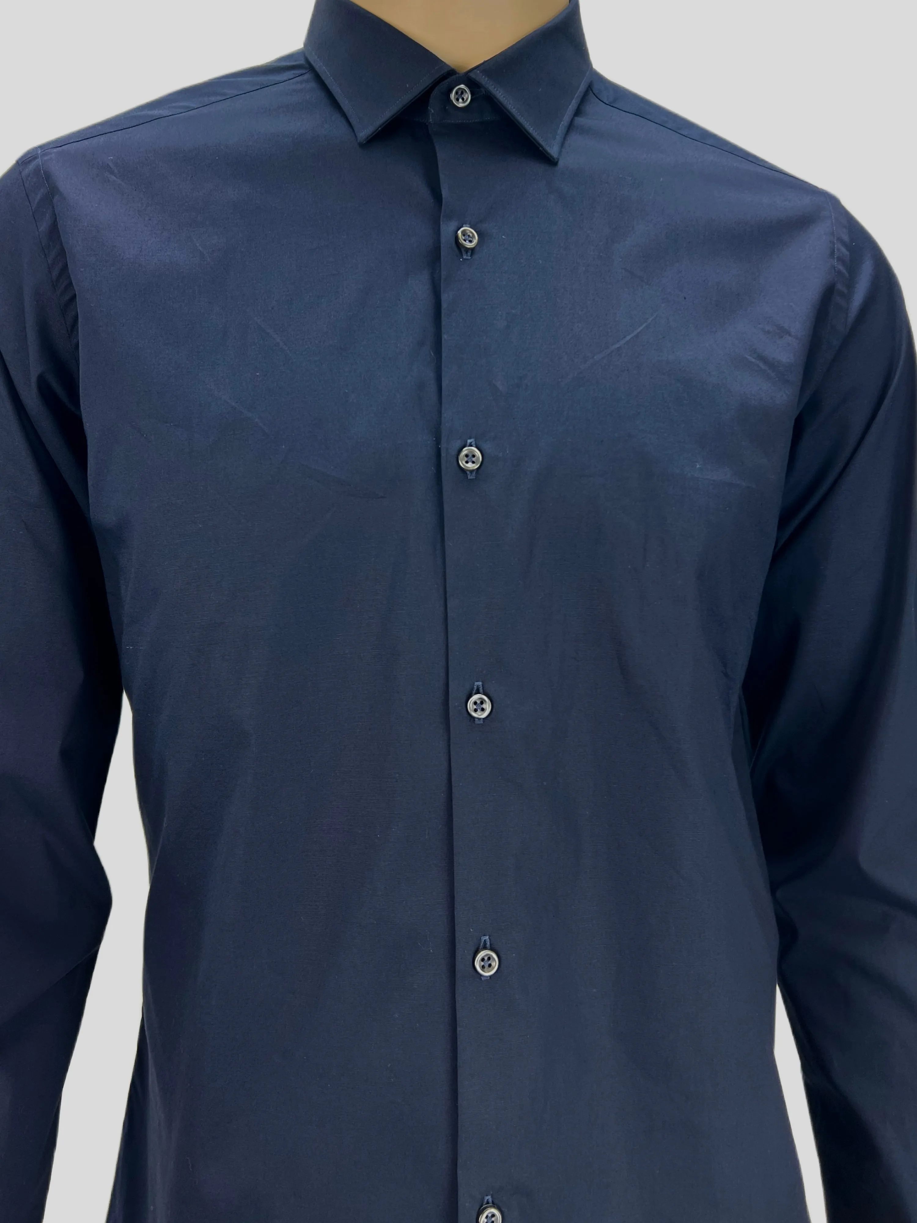 GABARDINE Men's Navy long Sleeve Dress Shirt Sz 15X40 NWOT