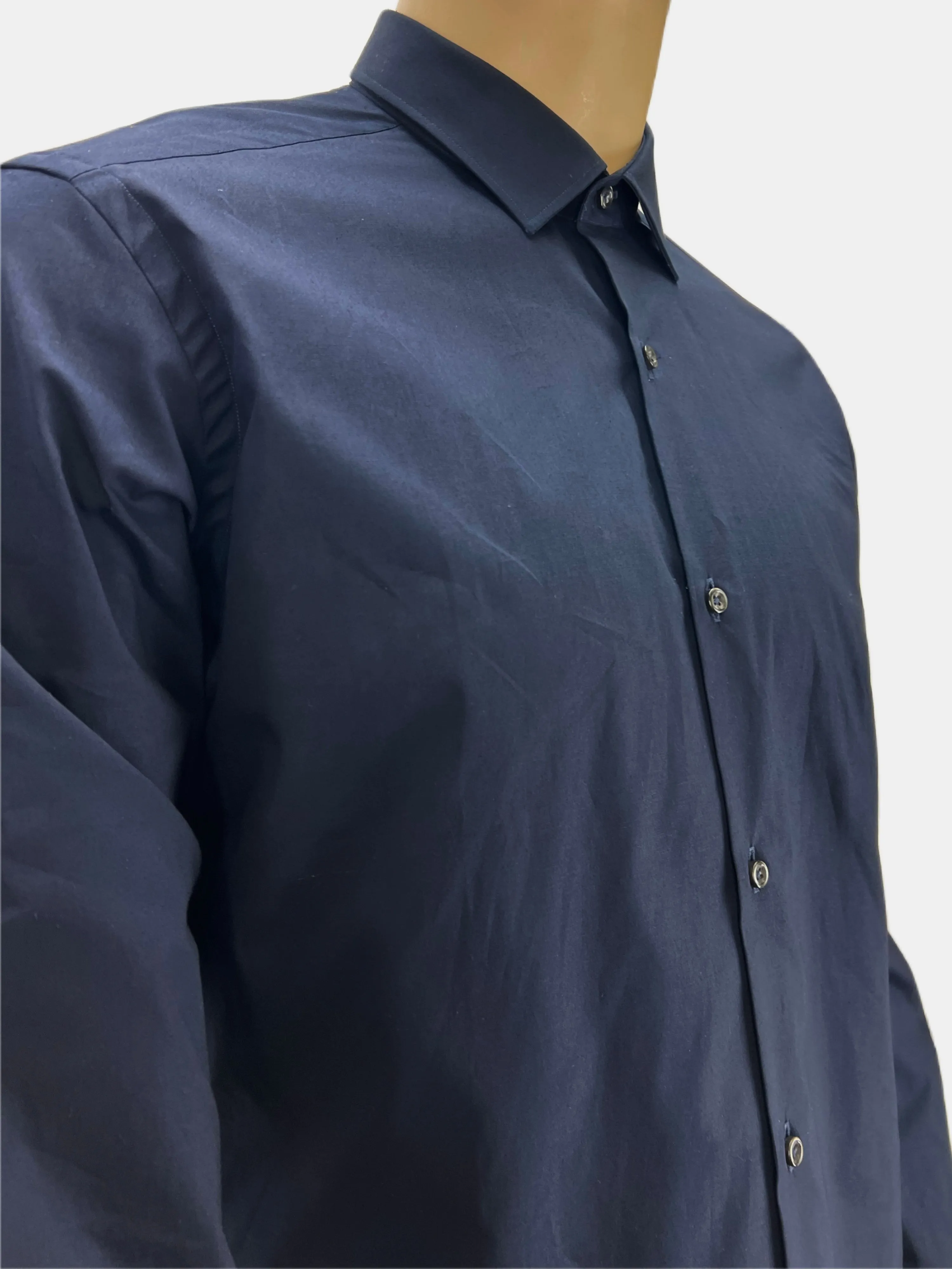 GABARDINE Men's Navy long Sleeve Dress Shirt Sz 15X40 NWOT