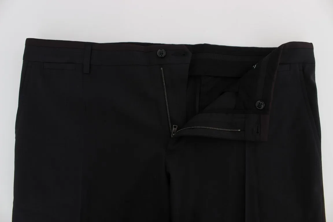 Gray Wool Stretch Cropped Pants