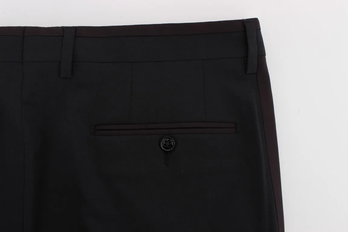 Gray Wool Stretch Cropped Pants