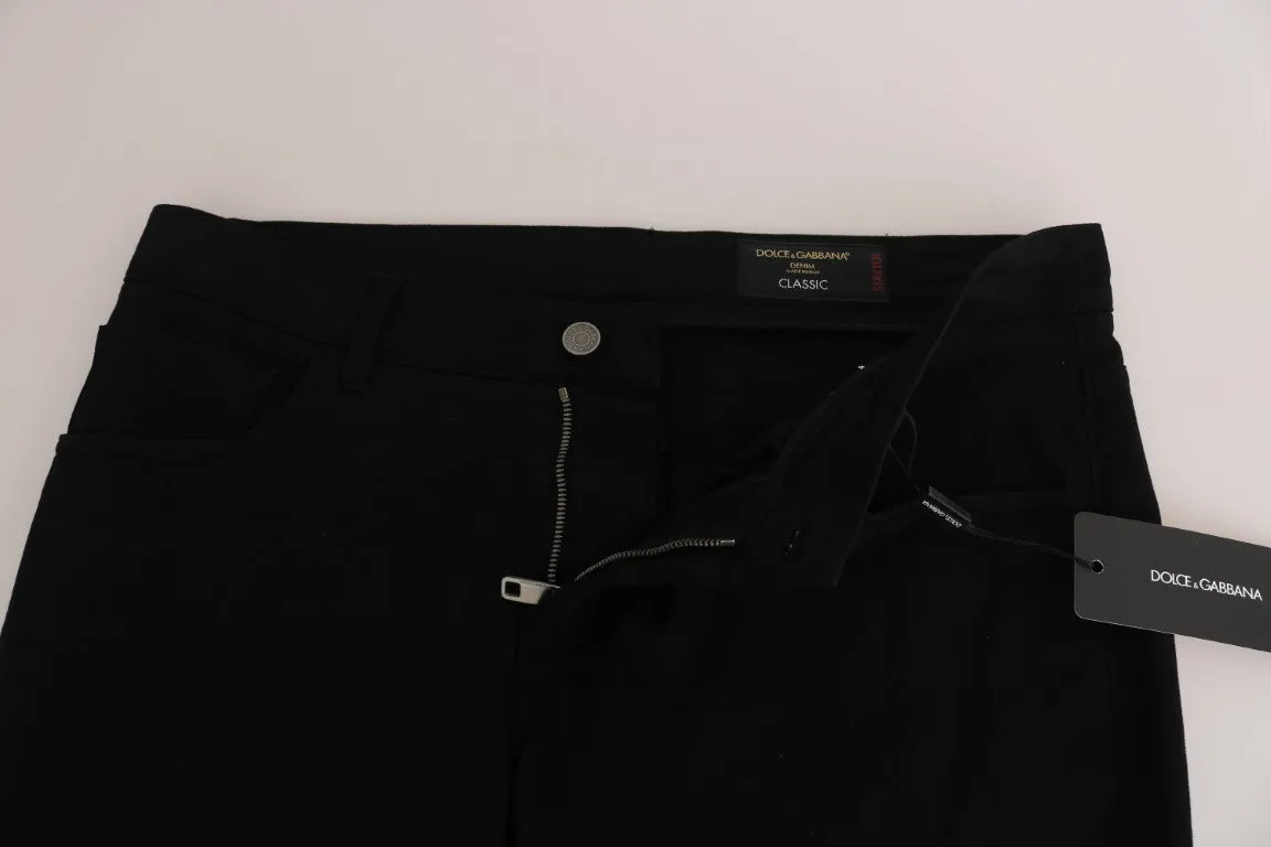 Gray Wool Stretch Slim Dress Trousers Pants