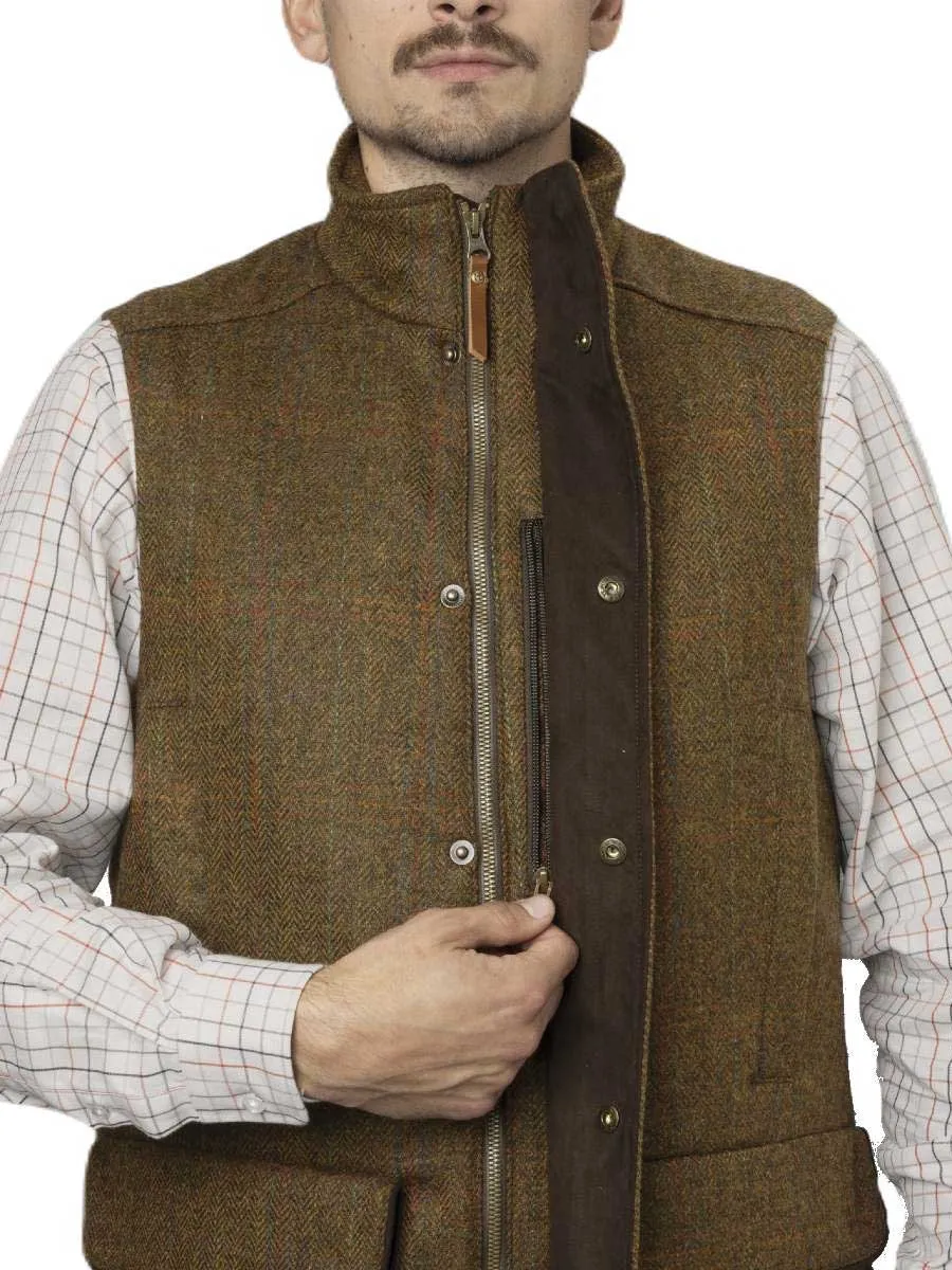 HARKILA Kenmore Shooting Zip Waistcoat - Mens - Terragon Brown