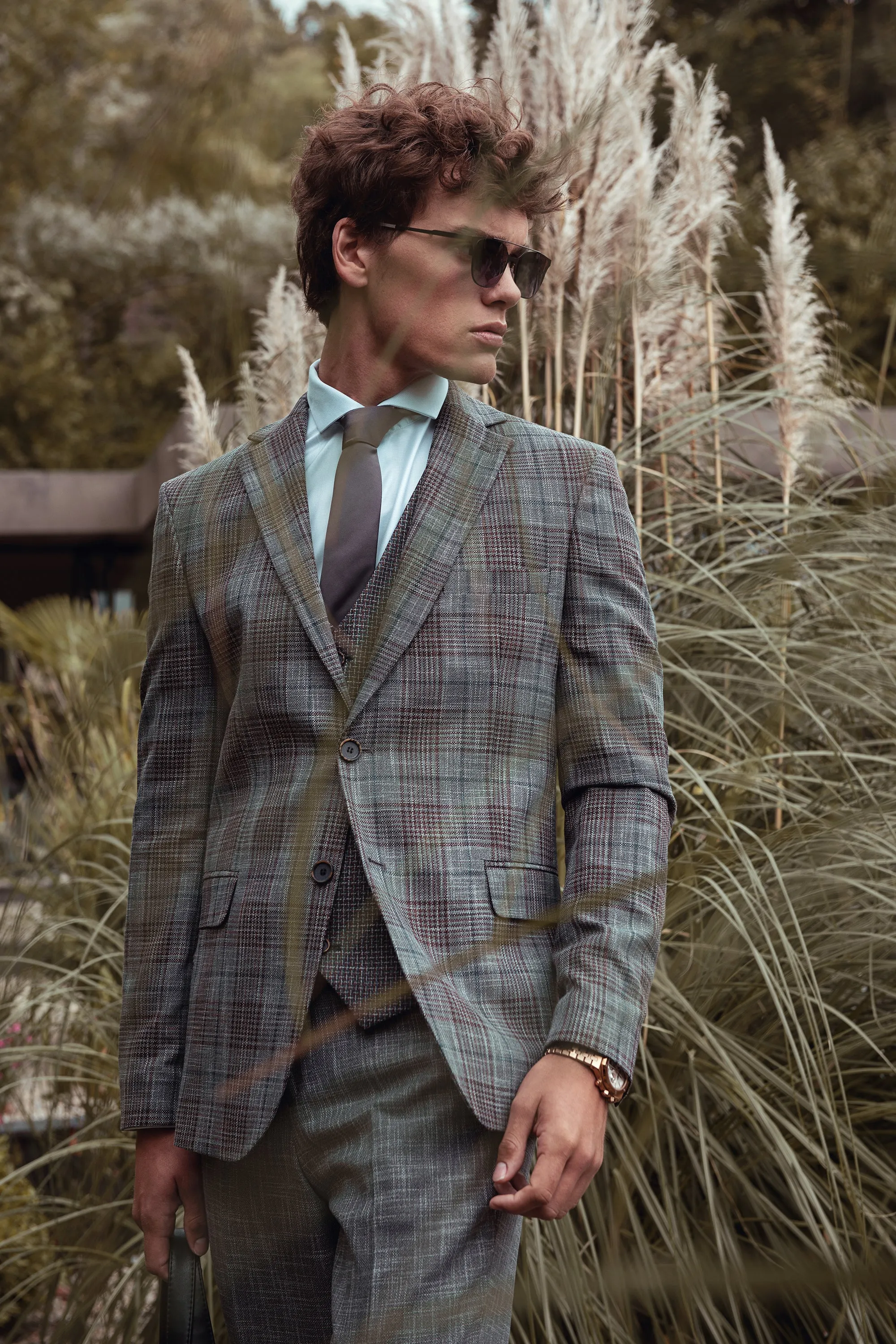 Hazel Check Suit-3pcs-Made In Turkey