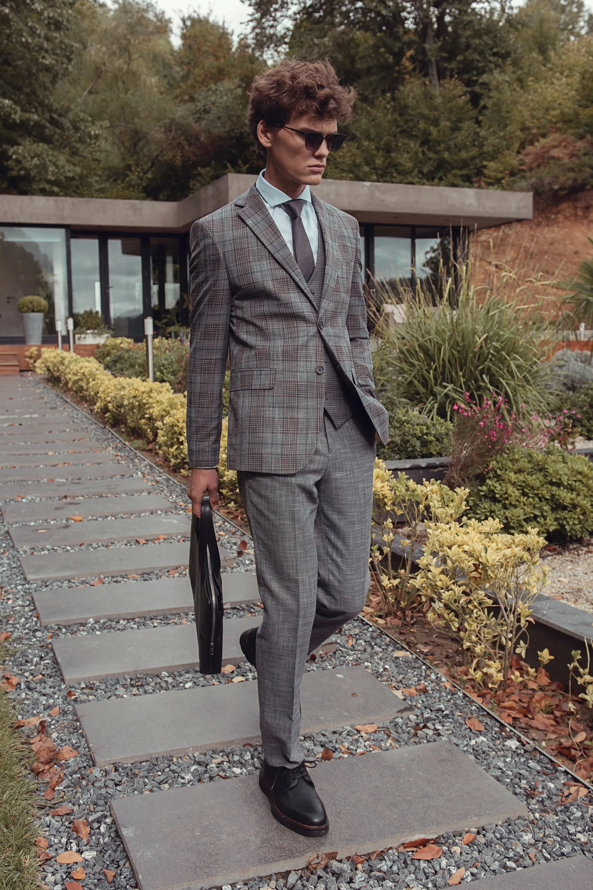 Hazel Check Suit-3pcs-Made In Turkey
