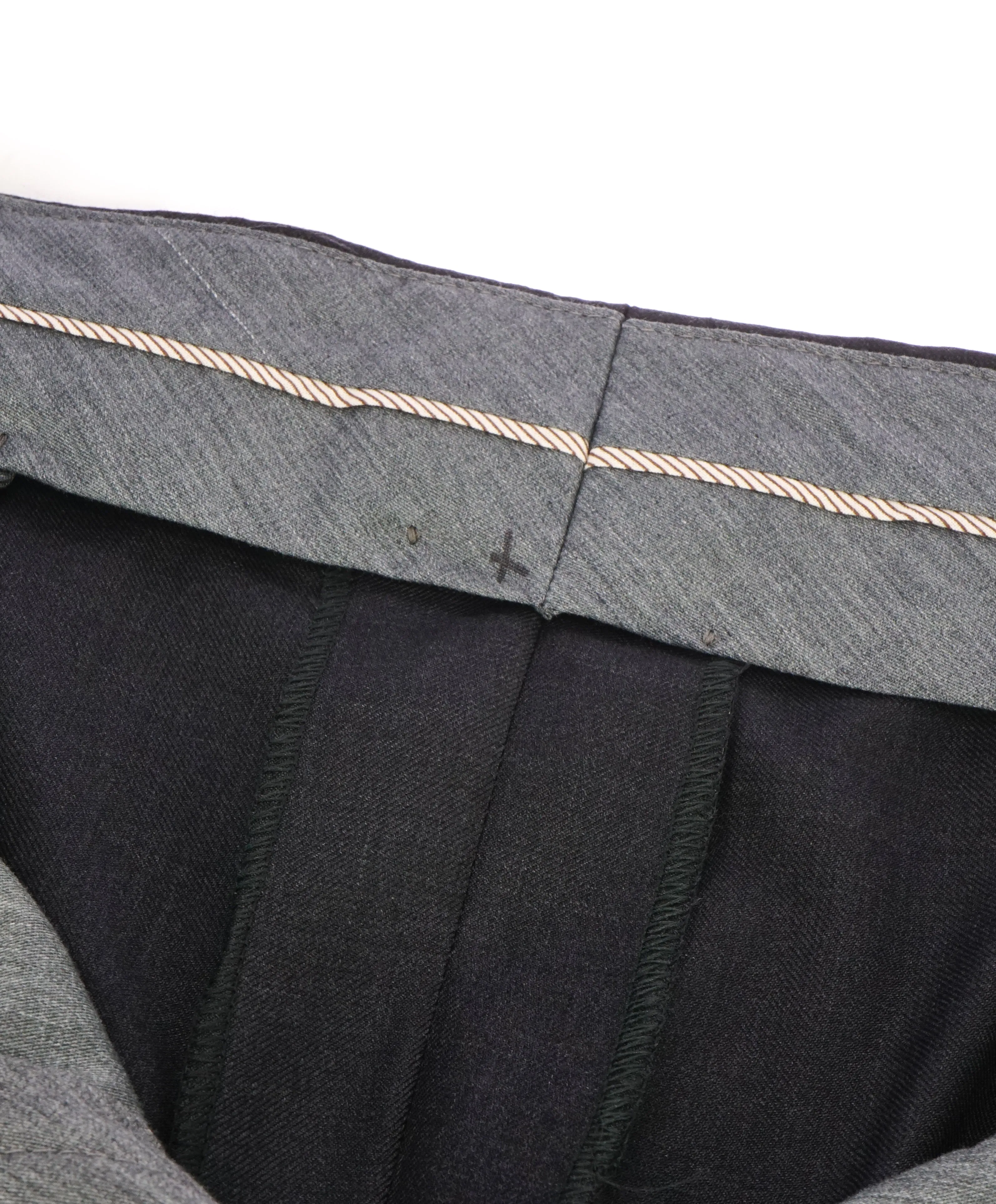 HICKEY FREEMAN - Charcoal Gray Wool Flat Front Dress Pants - 38W
