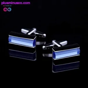 High Quality Luxury Blue Crystal Cufflinks for Men