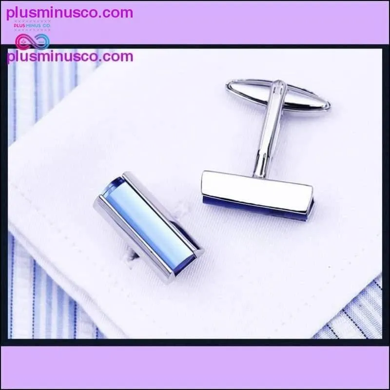 High Quality Luxury Blue Crystal Cufflinks for Men