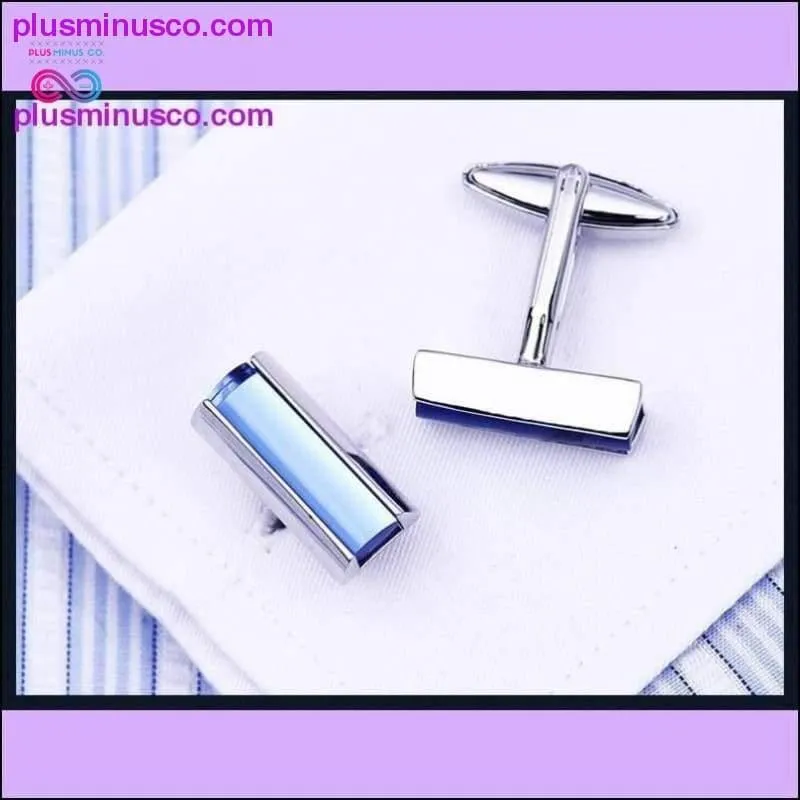 High Quality Luxury Blue Crystal Cufflinks for Men