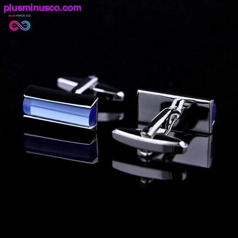 High Quality Luxury Blue Crystal Cufflinks for Men