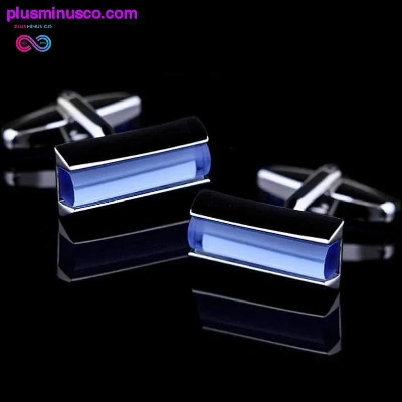High Quality Luxury Blue Crystal Cufflinks for Men