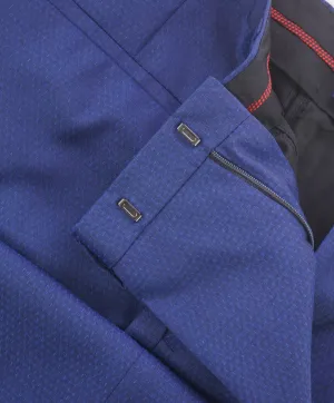HUGO BOSS - BOLD BLUE Micro Dot Print Flat Front Dress Pants- 31W