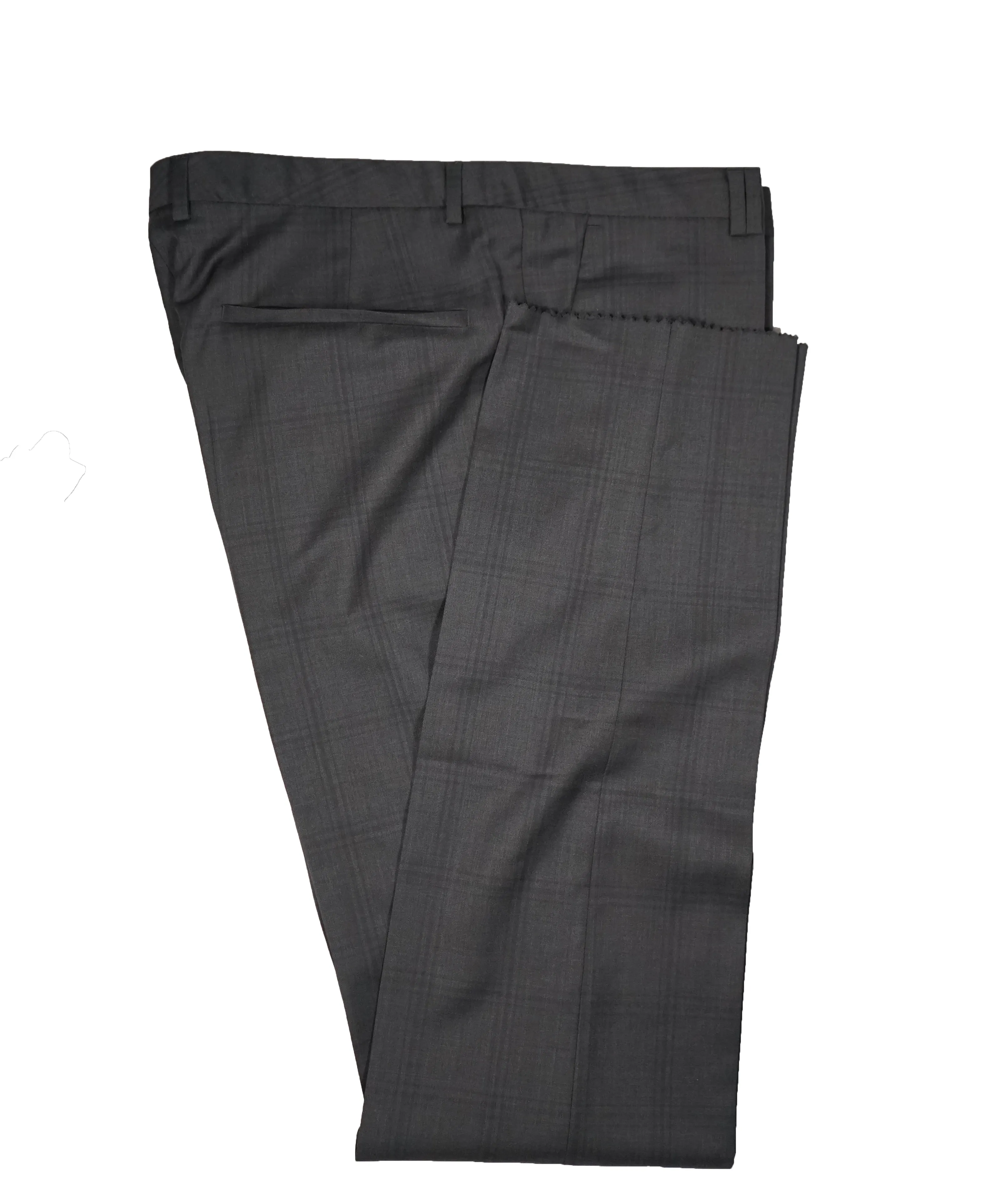 HUGO BOSS - Gray Large Check Flat Front Dress Pants - 36W