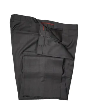 HUGO BOSS - Gray Large Check Flat Front Dress Pants - 36W