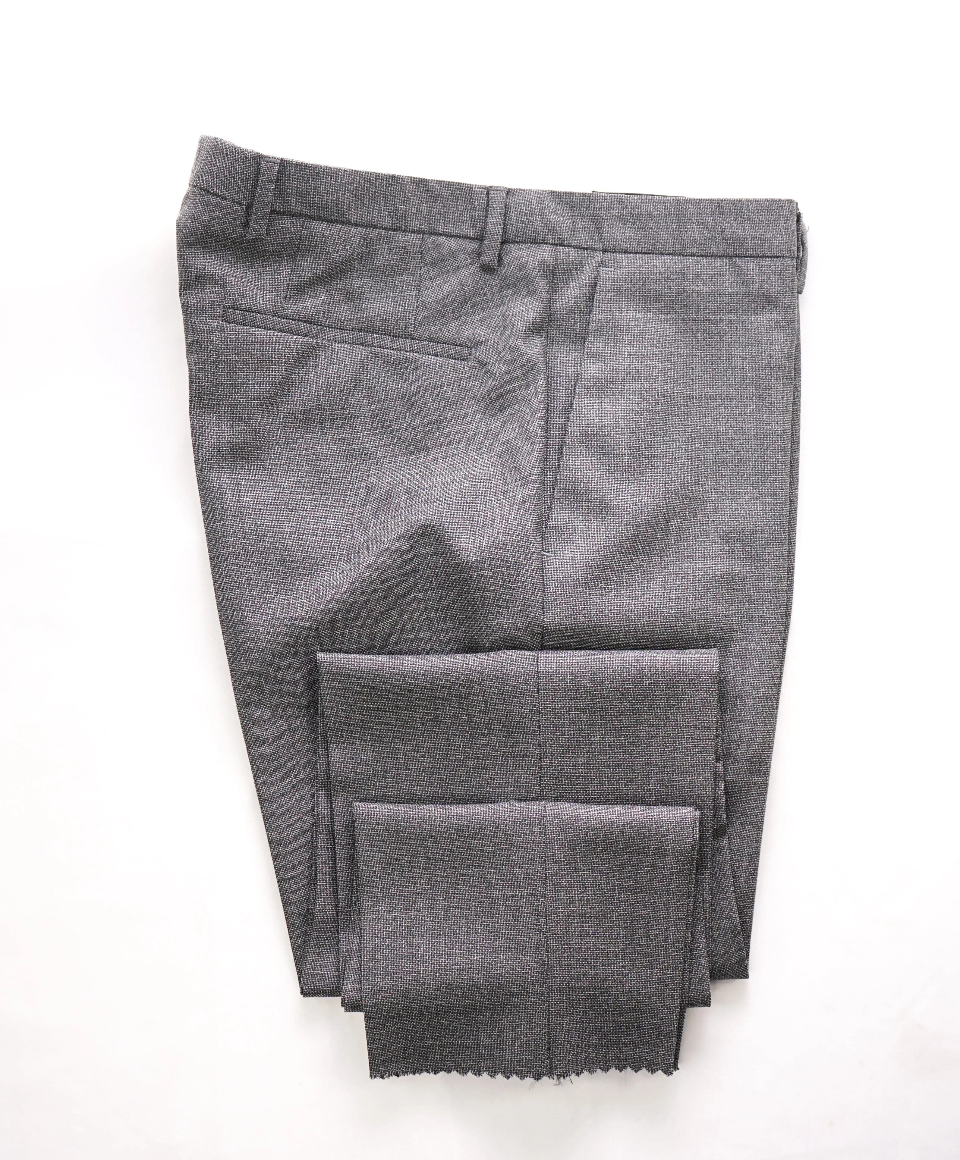 HUGO BOSS - Textured Gray Flat Front Dress Pants- 31W