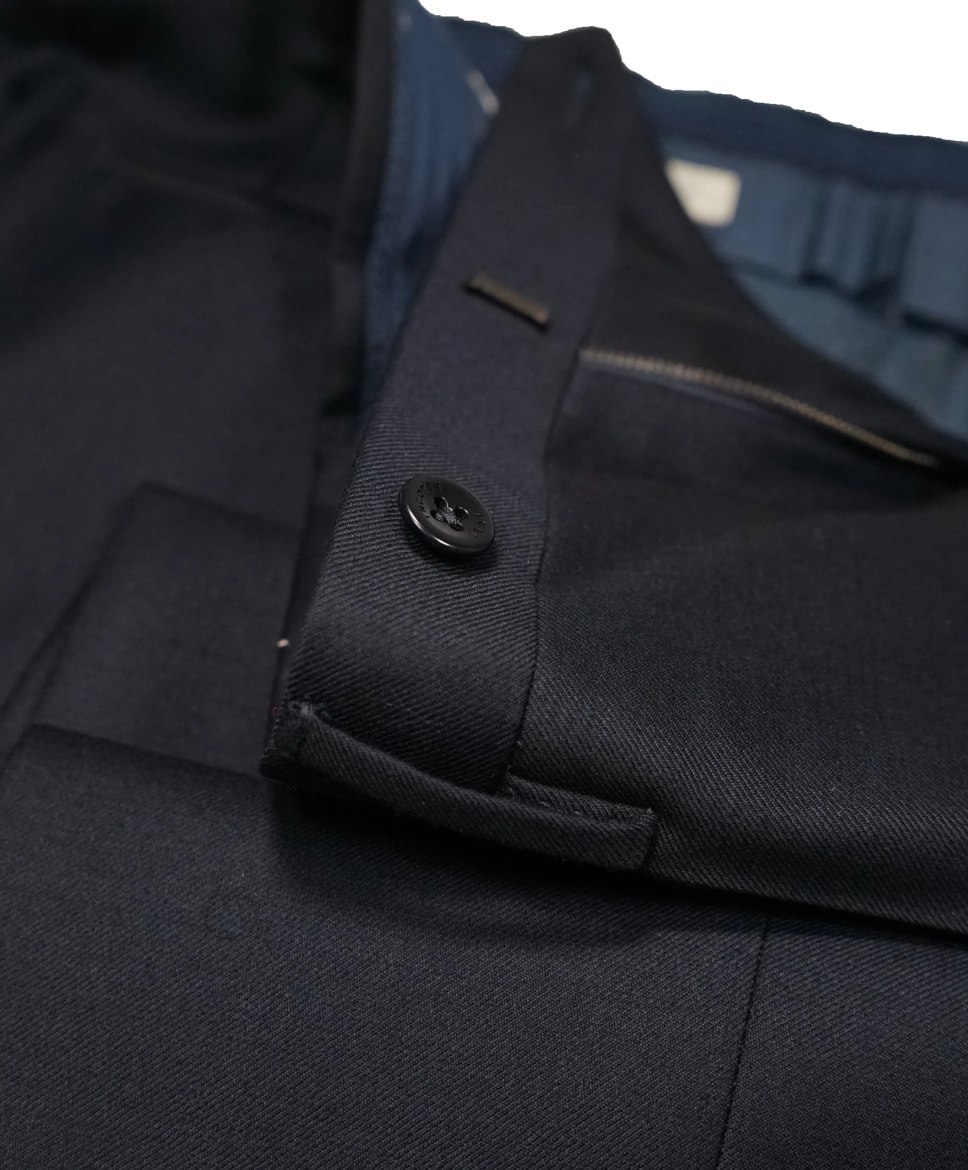 INCOTEX - Navy Blue Slim Fit Dress Pants Super 120’s - 34W