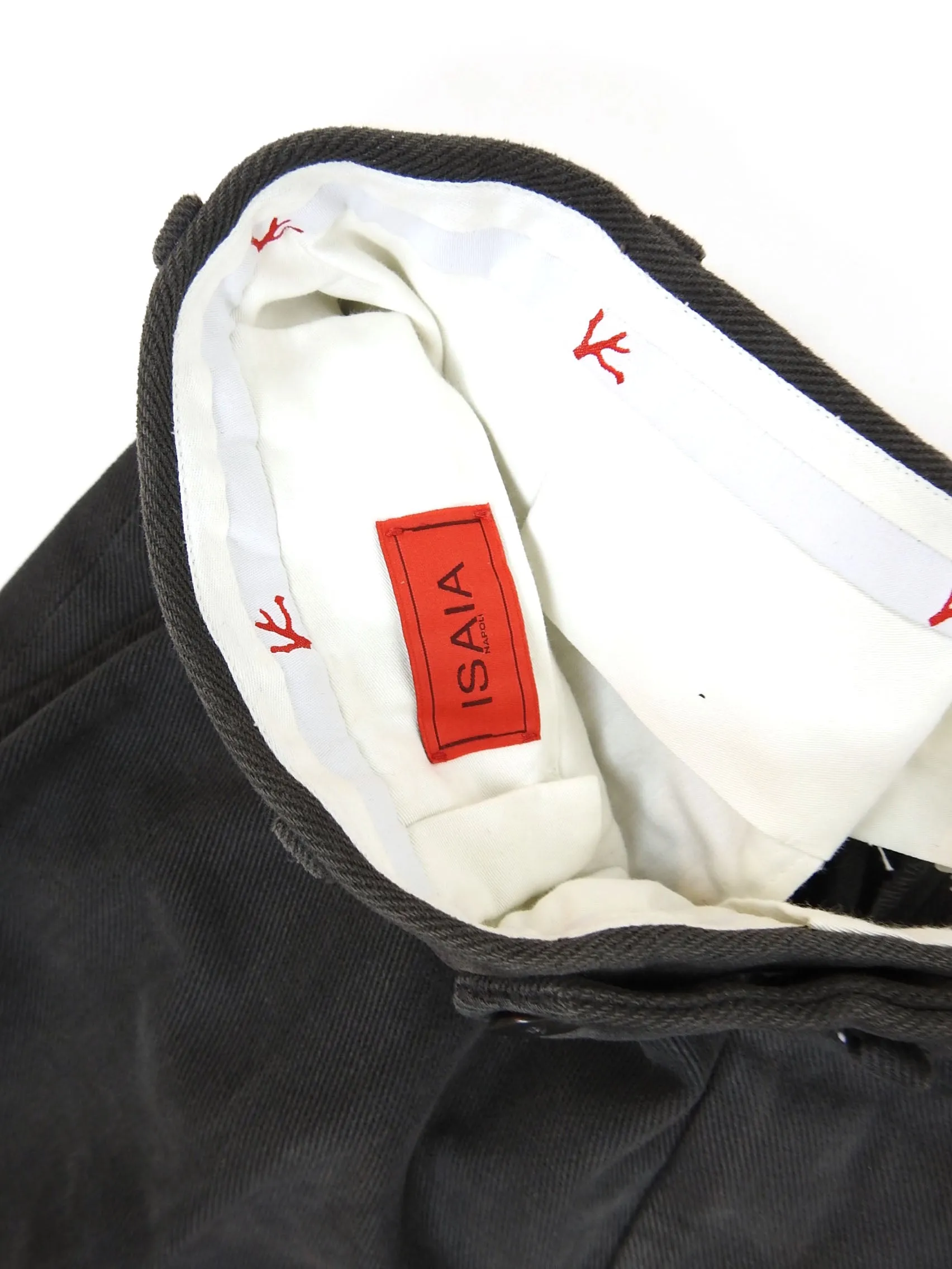 Isaia Brushed Cotton Trousers Size 60