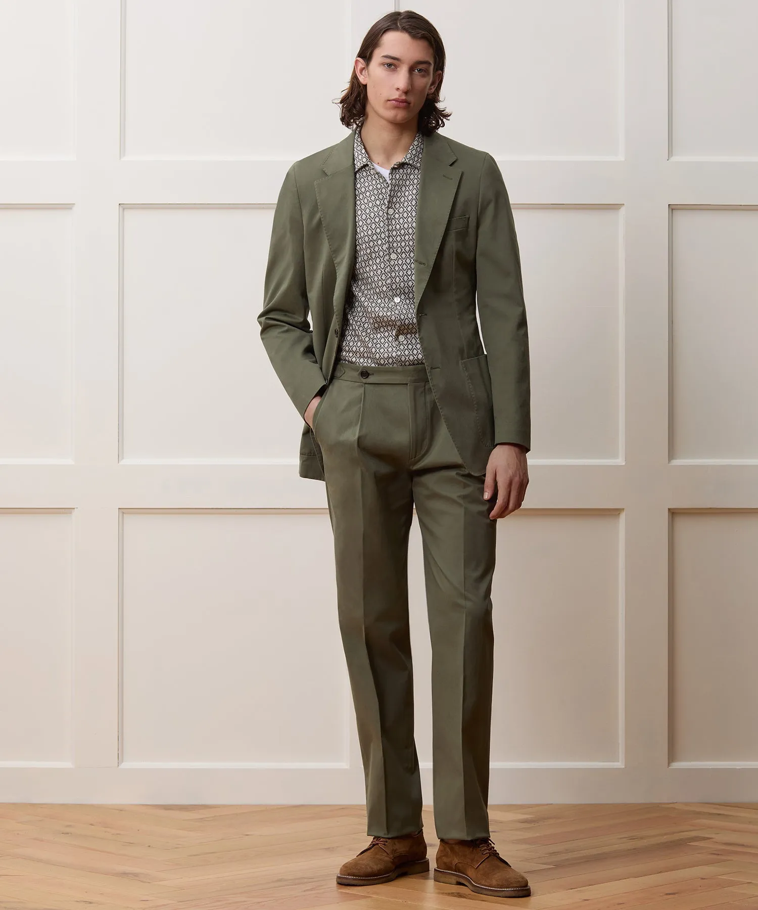 Italian Cotton Madison Jacket in Olive