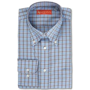 Kevin's Finest Brown/Blue Long Sleeve Dress Shirt
