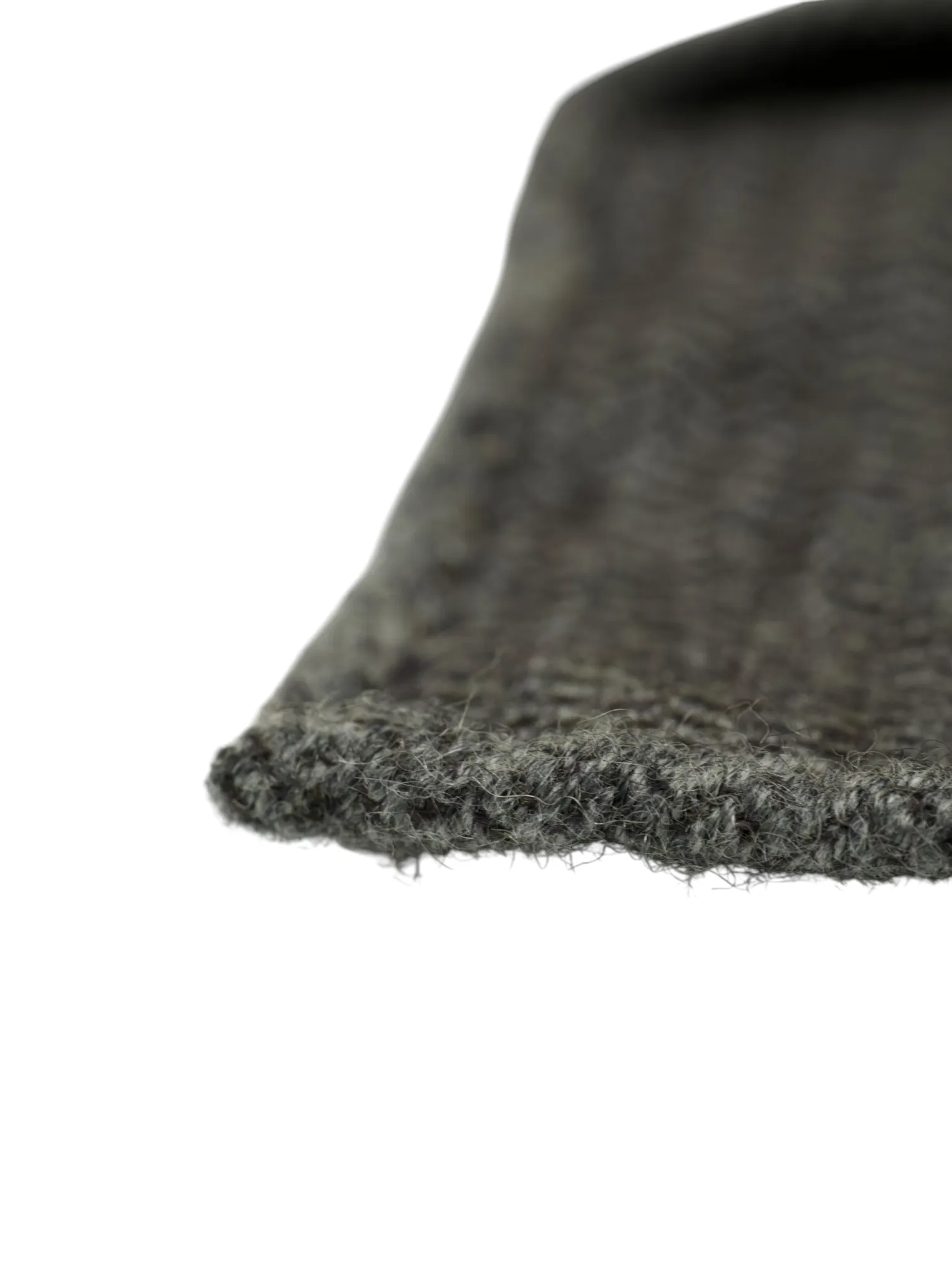 Kiton 5-Fold Grey Handrolled Cashmere, Wool & Silk Zigzag Pattern Tie