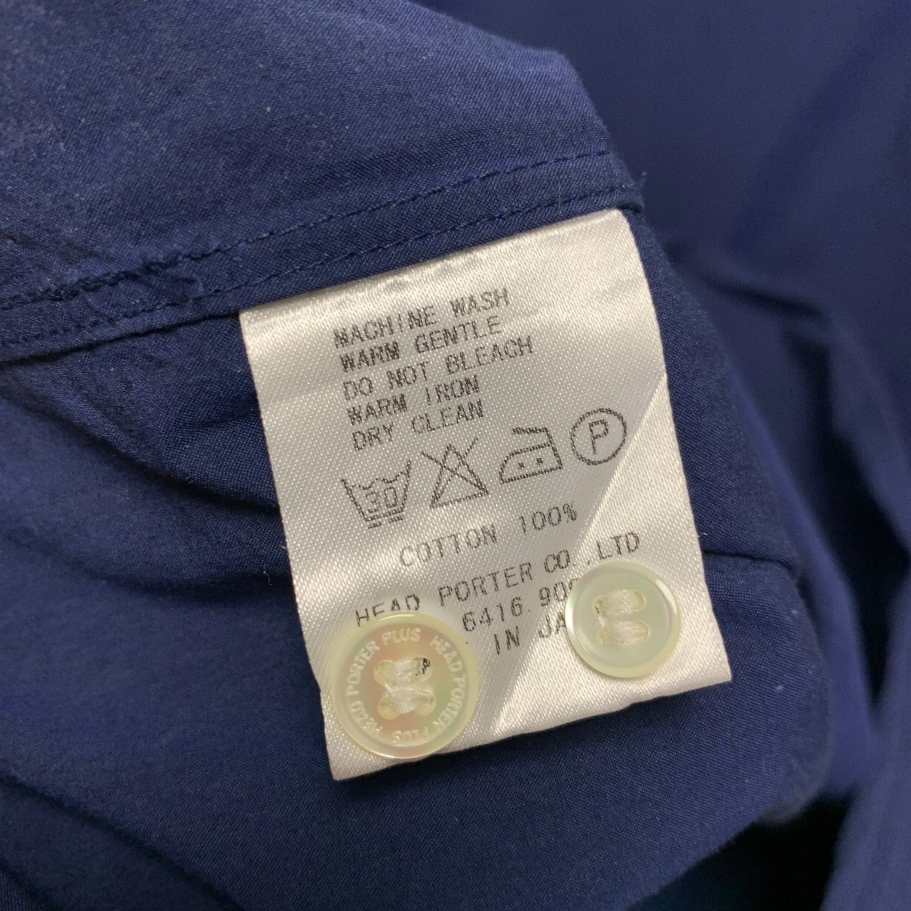 [L] HP  Head Porter Plus (Hiroshi Fujiwara) Lace Up Tunic Shirt Indigo