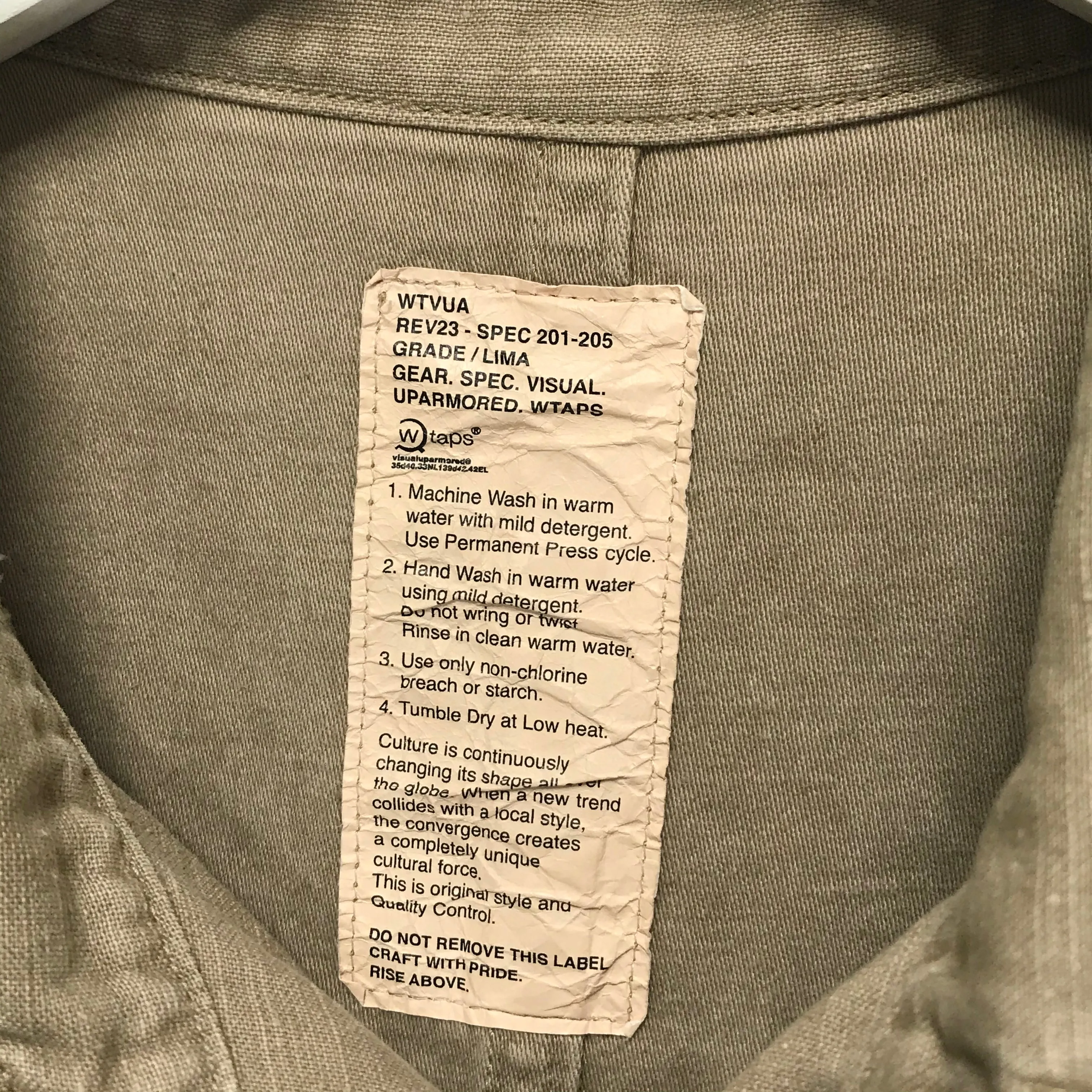 [L] WTaps 06AW Destroy Tradition BUDS L/S Shirt Beige