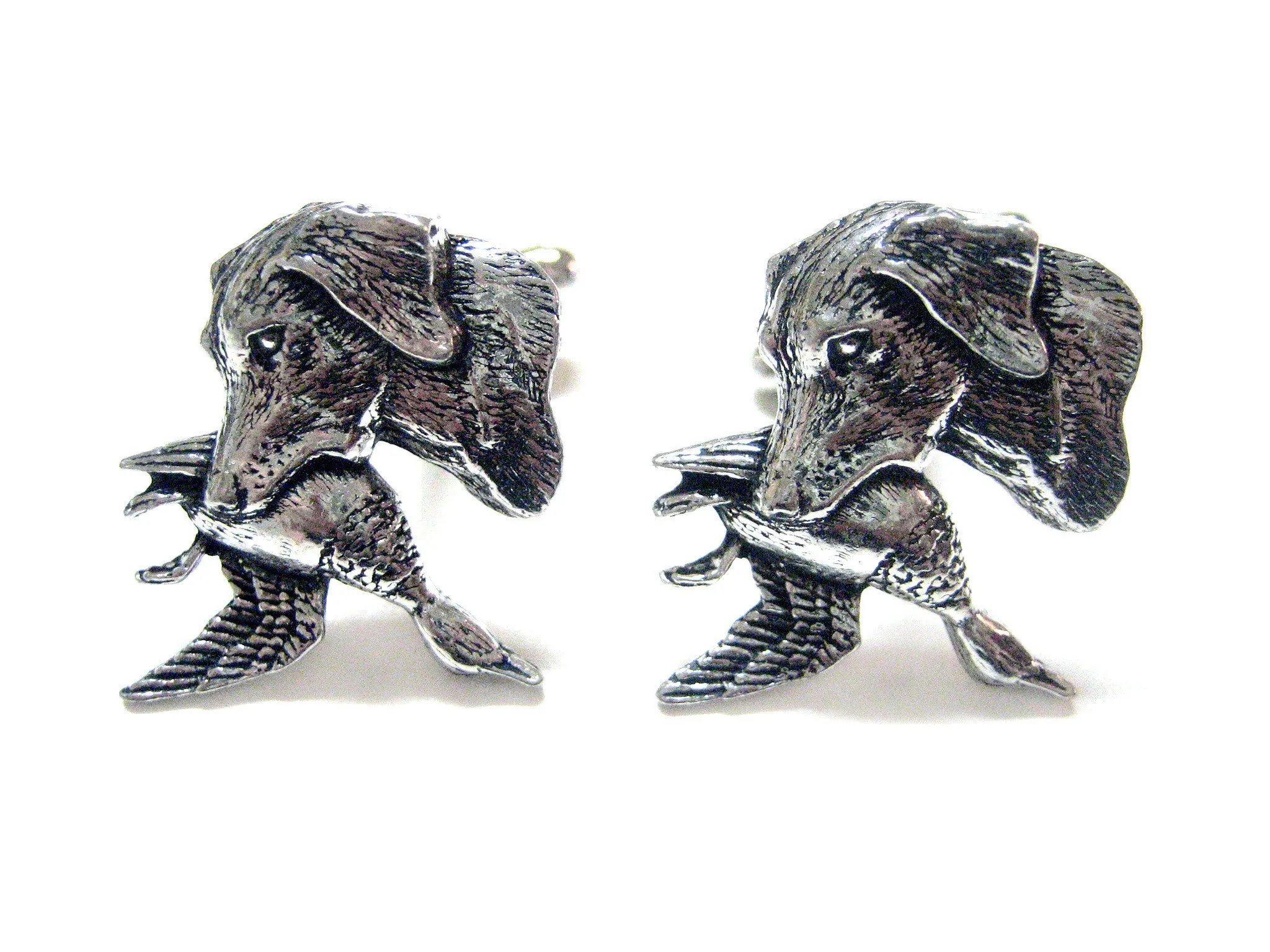 Labrador Dog with Duck Cufflinks