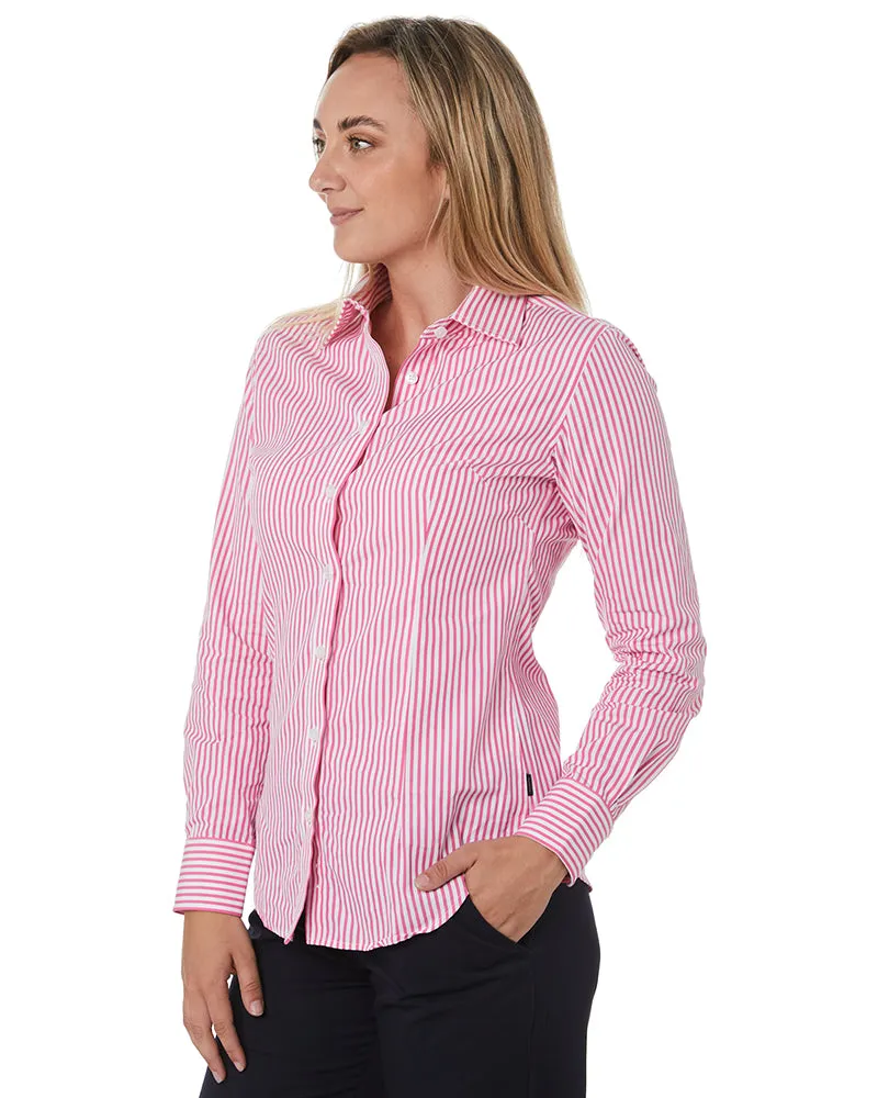 Ladies LS Shirt - Pink/White