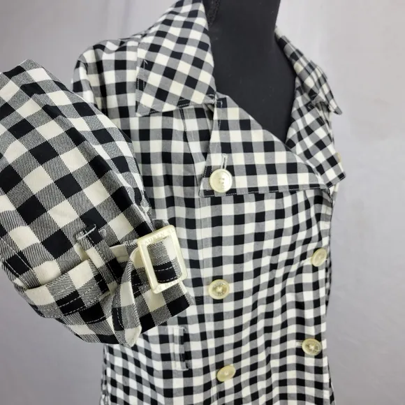 LAUREN RALPH LAUREN Black and White Checkered Double-Breasted Jacket Size Large