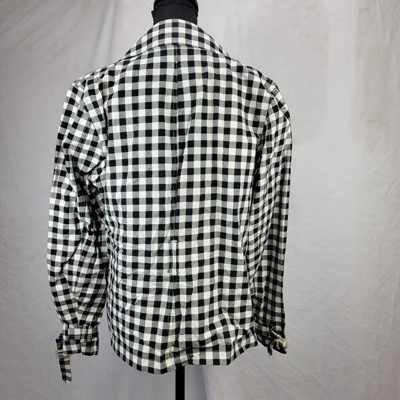 LAUREN RALPH LAUREN Black and White Checkered Double-Breasted Jacket Size Large