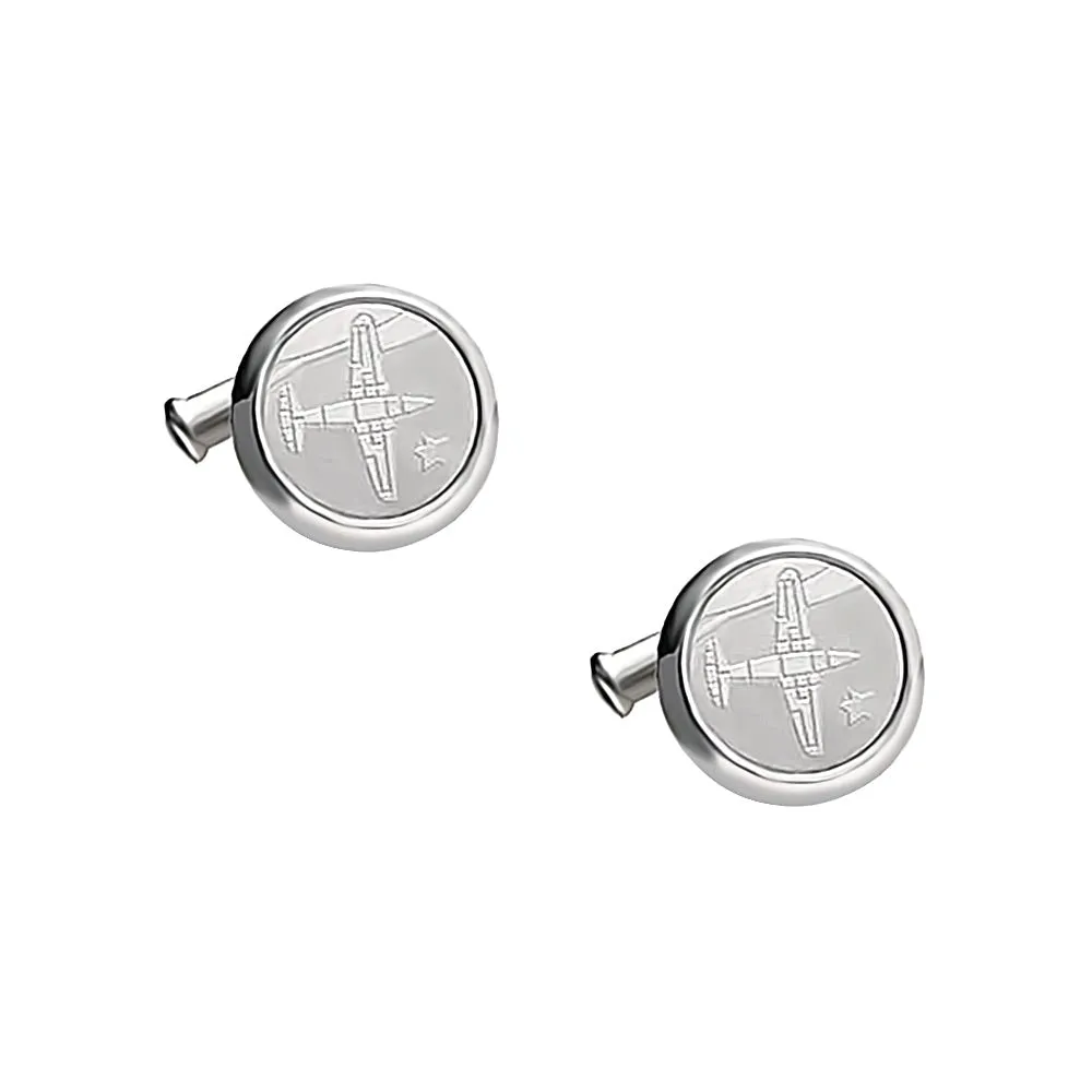 Le Petit Prince Airplane Round Swank Cufflinks