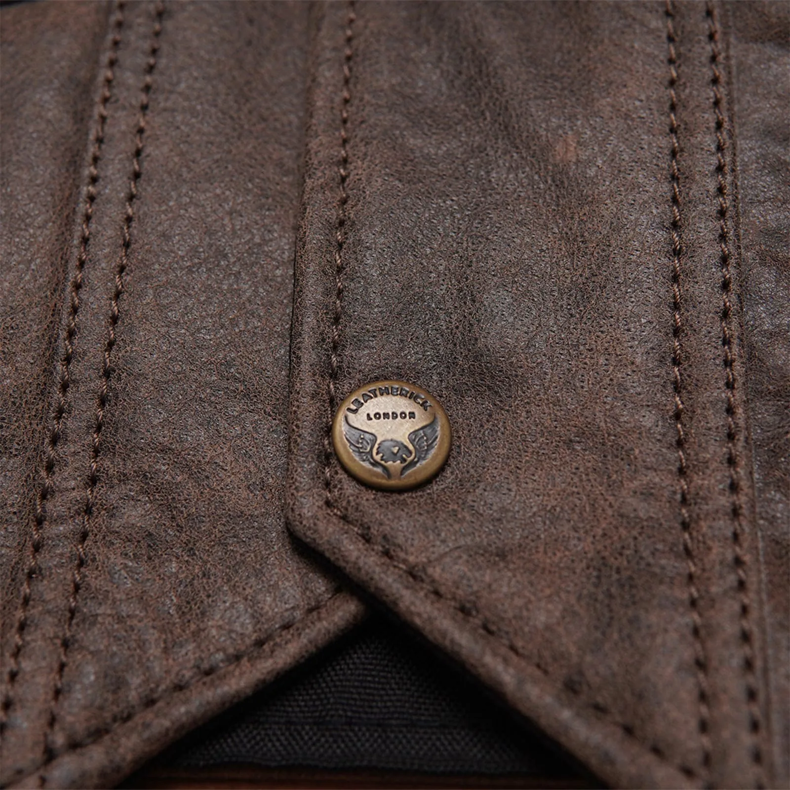 Leatherick Classic Brown Leather Vest With Side Laces