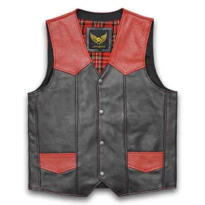 Leatherick Classic Custom biker Leather Vest in Small (S)