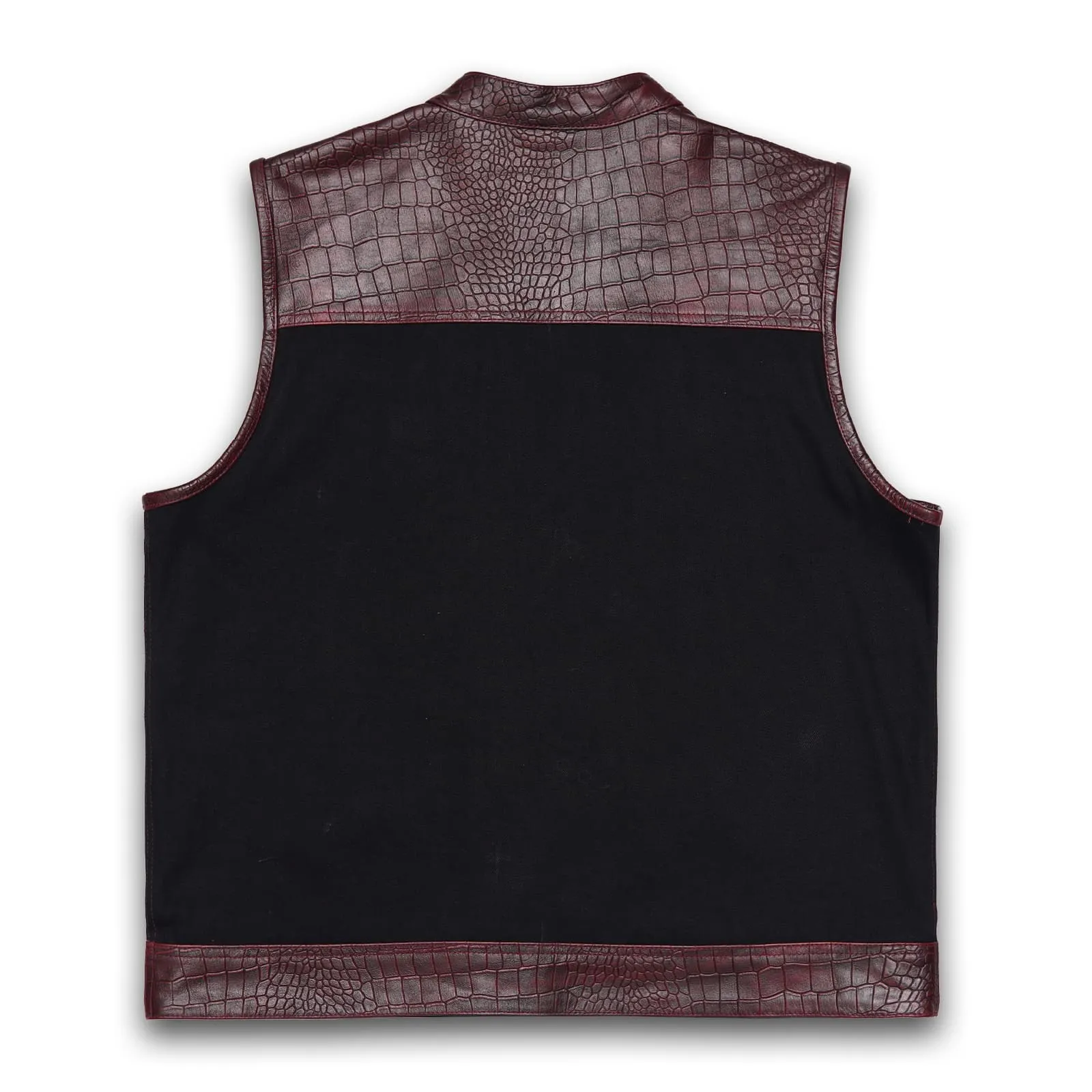 Leatherick Custom Crocodile Textured Leather Vest in 2XL-60