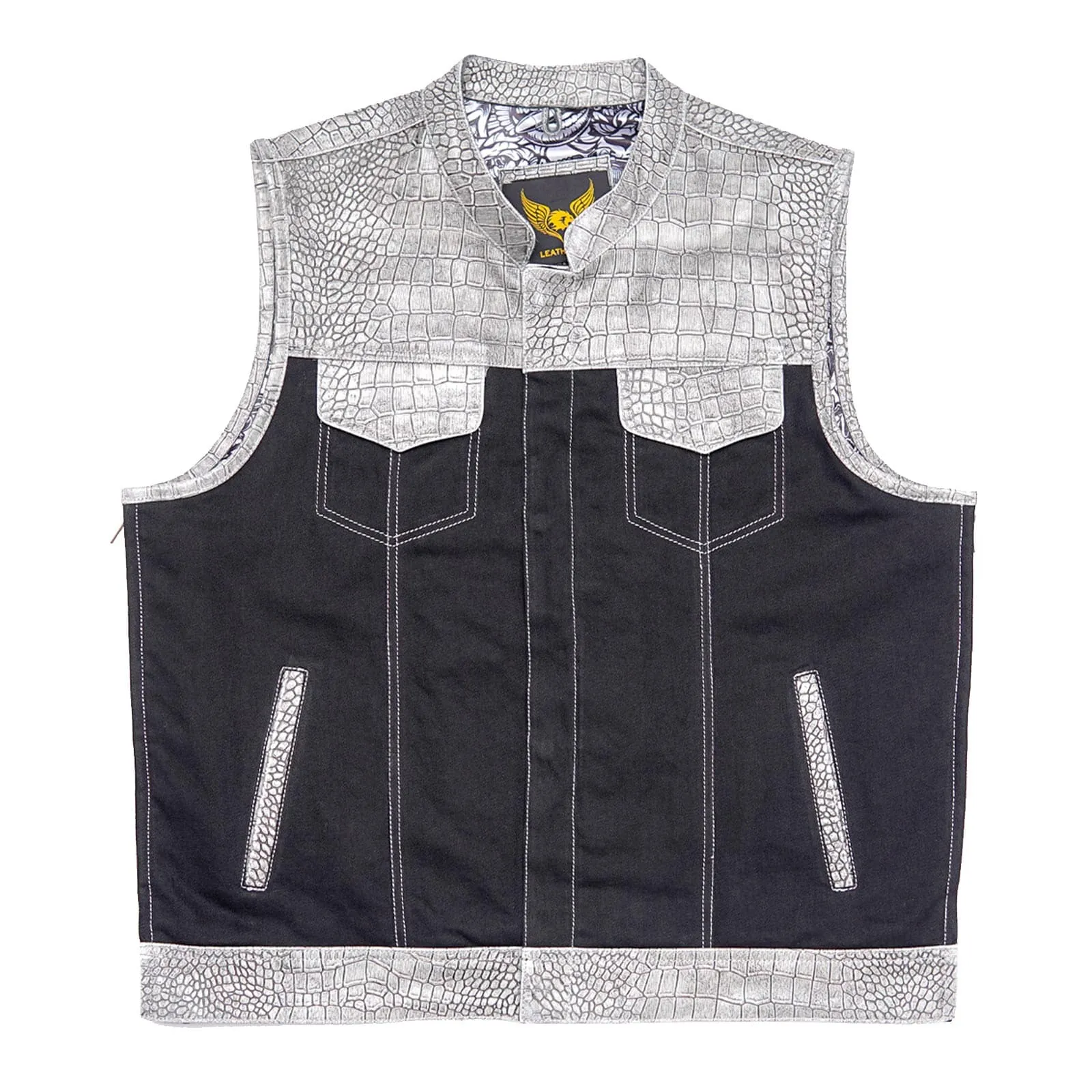Leatherick Custom Crocodile Textured Leather Vest