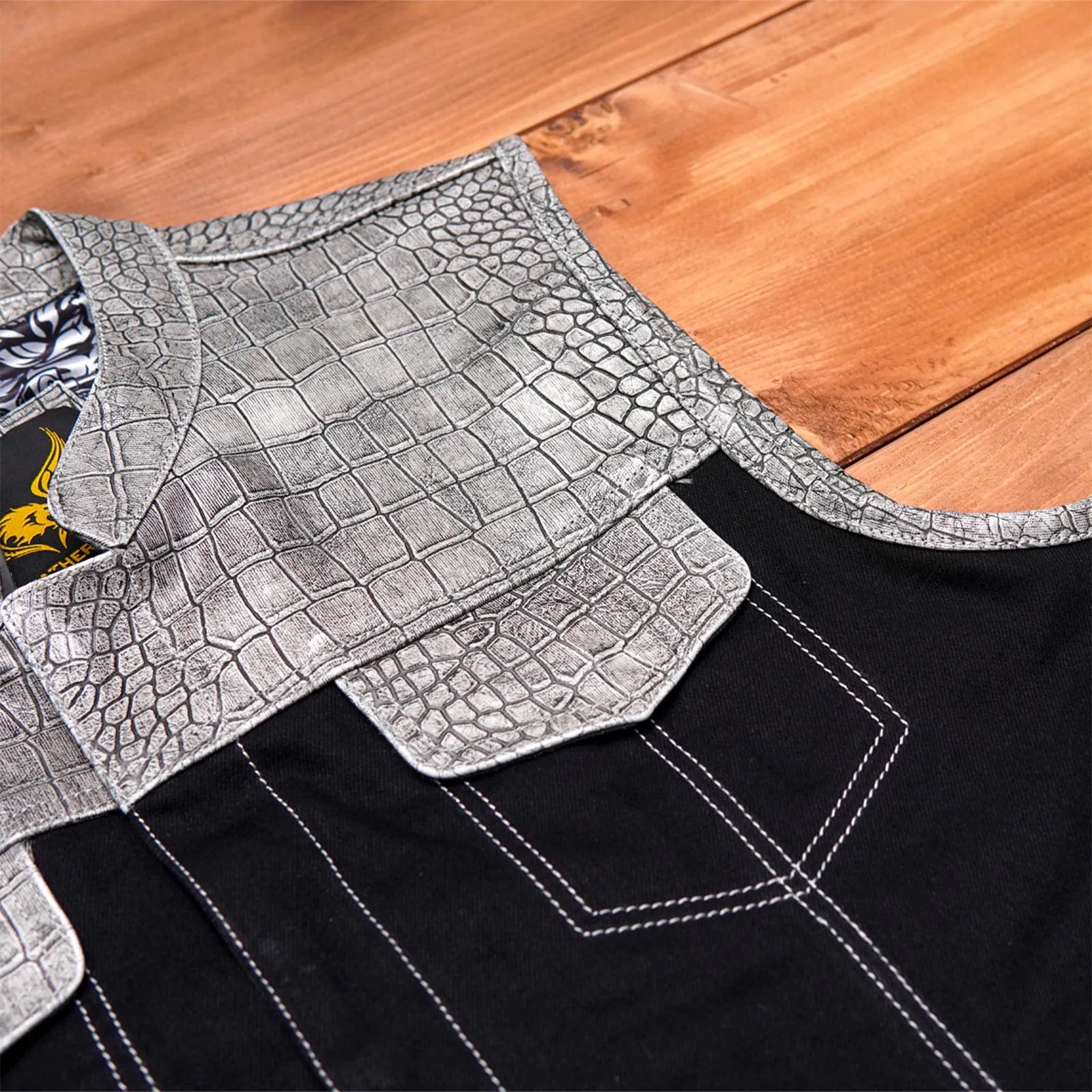 Leatherick Custom Crocodile Textured Leather Vest