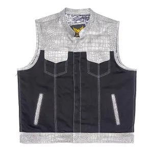Leatherick Custom Crocodile Textured Leather Vest