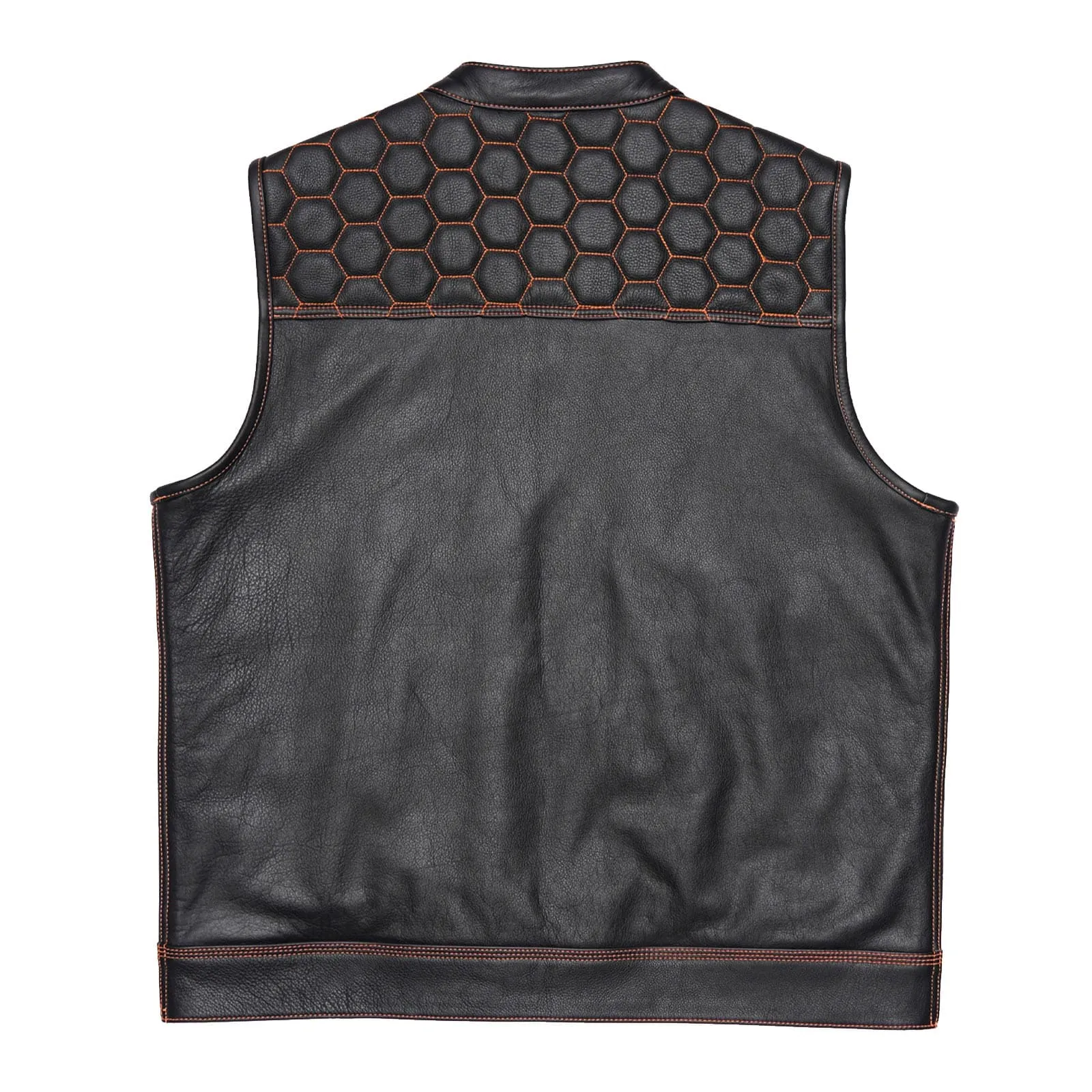 Leatherick Honeycomb Stitch Custom Motorcycle Vest in M-48