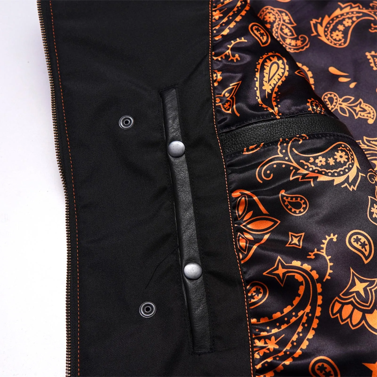 Leatherick Honeycomb Stitch Custom Motorcycle Vest in M-48