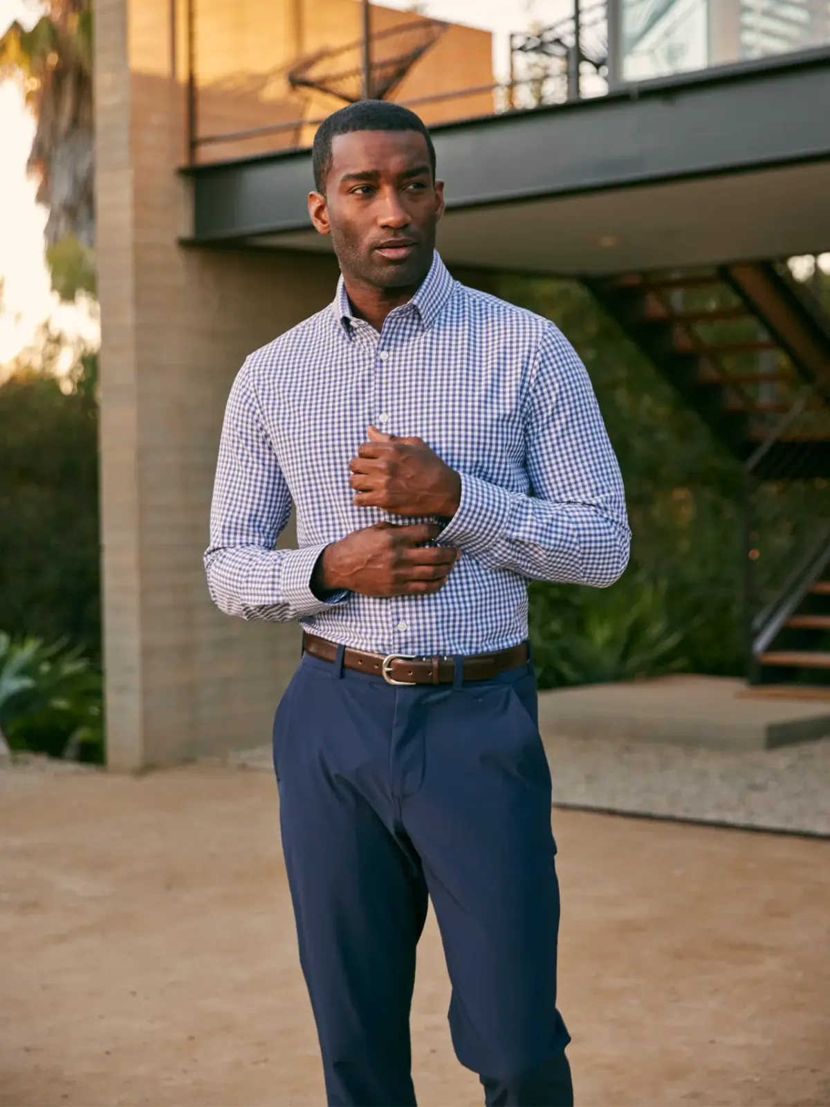 Leeward LS Dress Shirt - Alamo Gingham