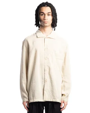Lemaire Woven Stand Collar Shirt Dusty Mastic